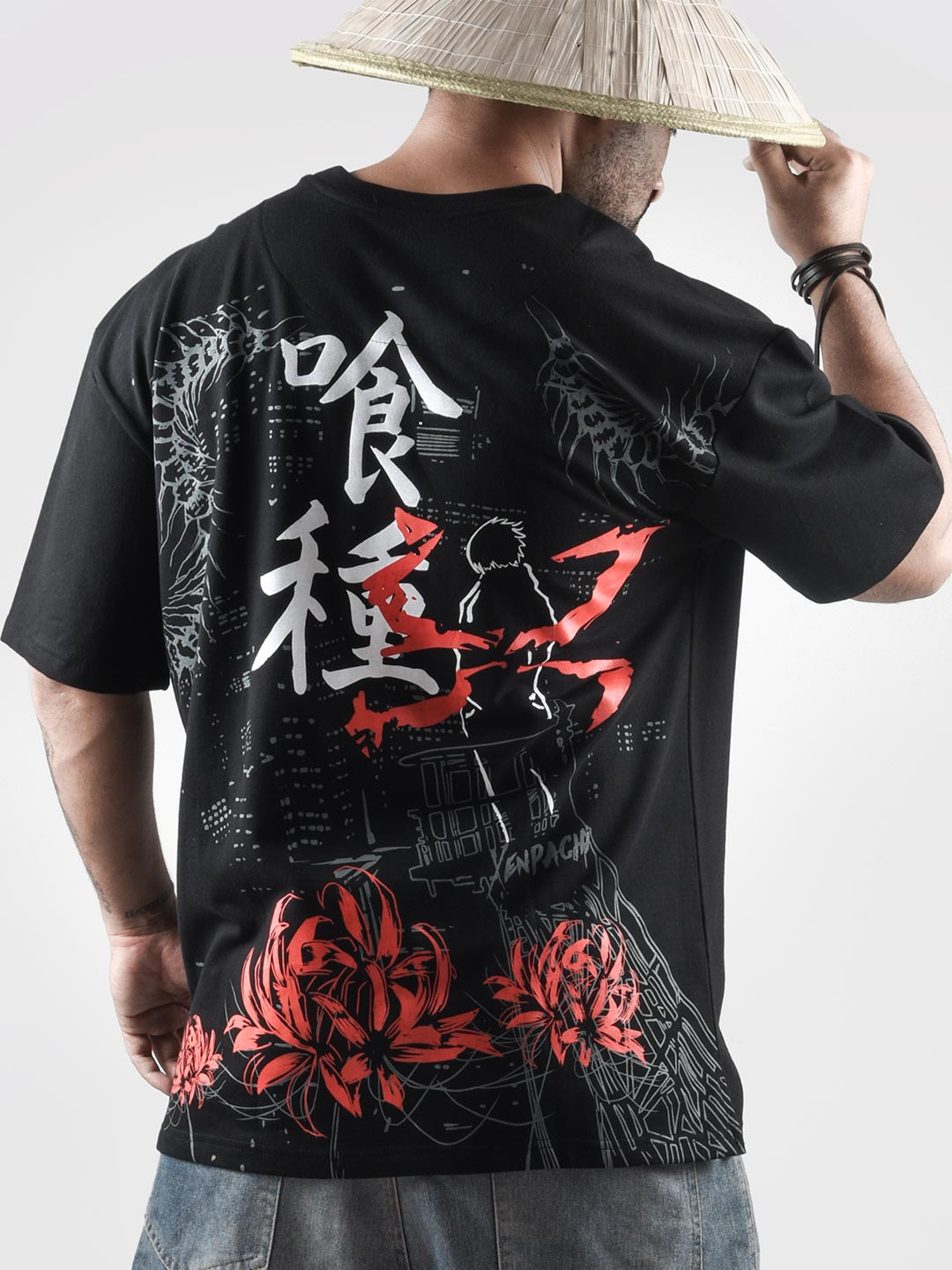 Xenpachi Tokyo Ghoul Anime Ghoul Printed Oversized Cotton Drop Shoulder T-shirt