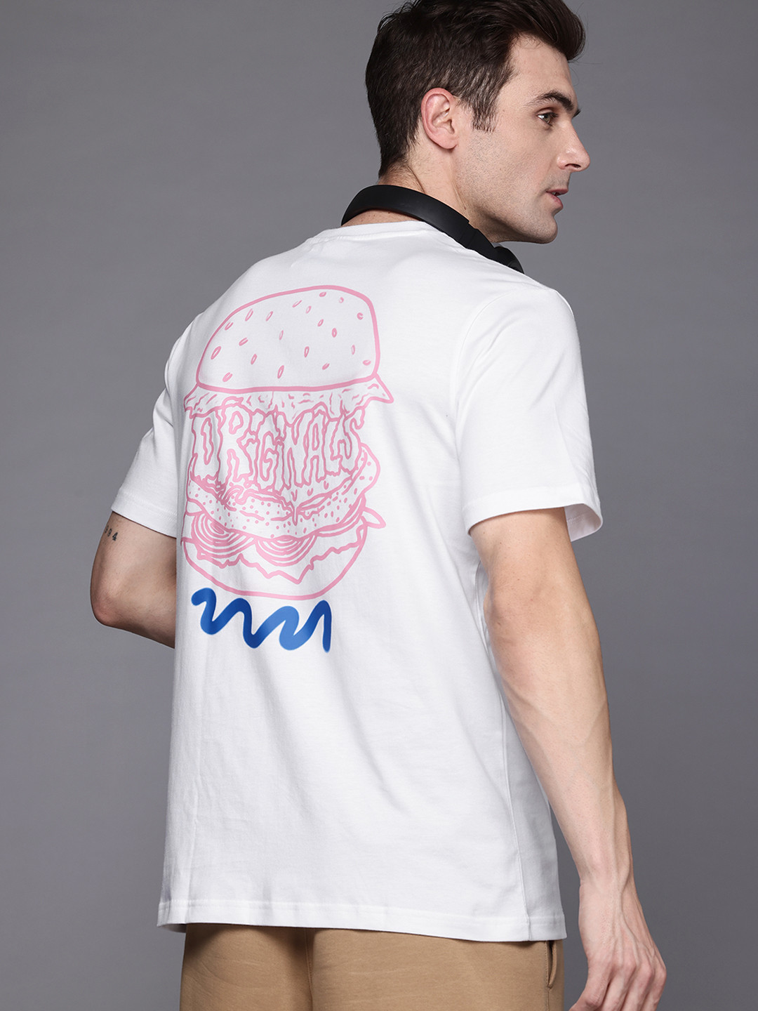 ADIDAS Originals Graphic Printed Pure Cotton Q12 Street B Relaxed Fit T-shirt