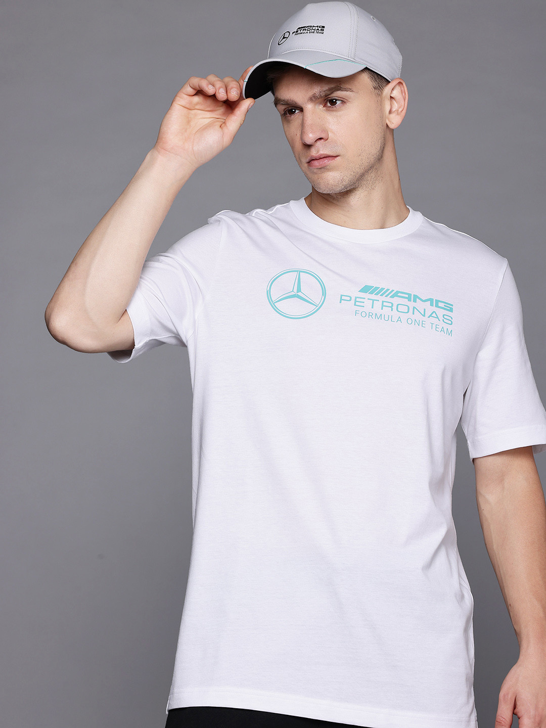 ADIDAS Typography Printed Mercedes AMG Petronas Formula One T-shirt