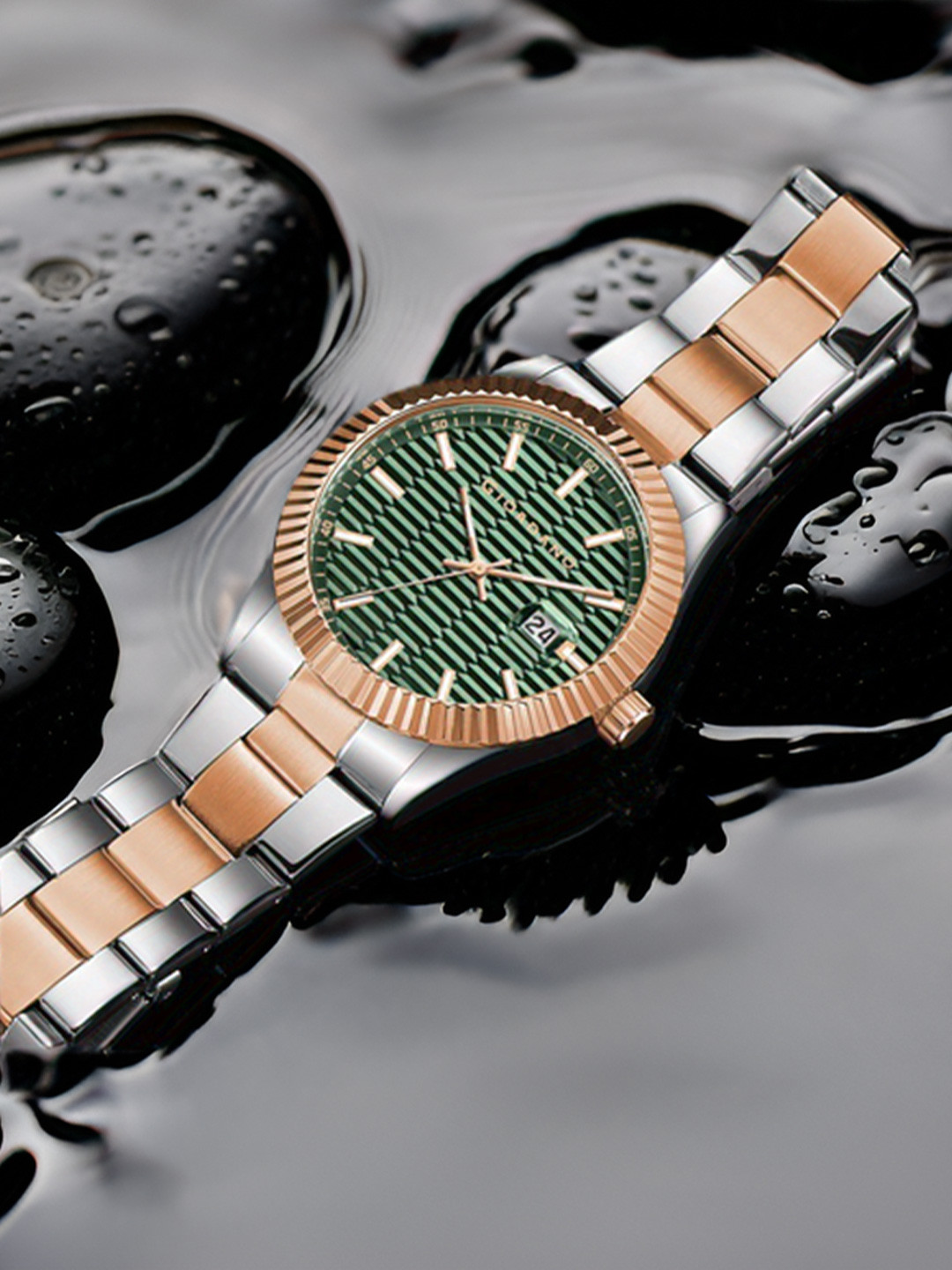 GIORDANO Men Printed Dial & Stainless Steel Straps Analogue Watch GZ-50115-33