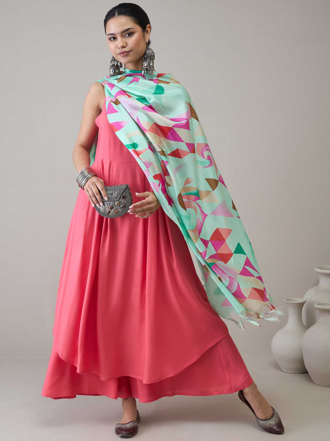 InWeave Women Kurta With Dupatta