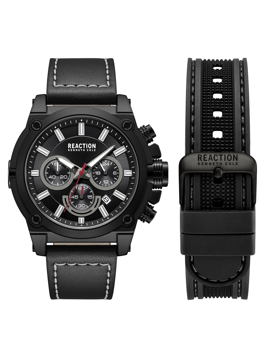 REACTION KENNETH COLE Men Black Dial & Extra Straps Analogue Watch-KRWGO0070001