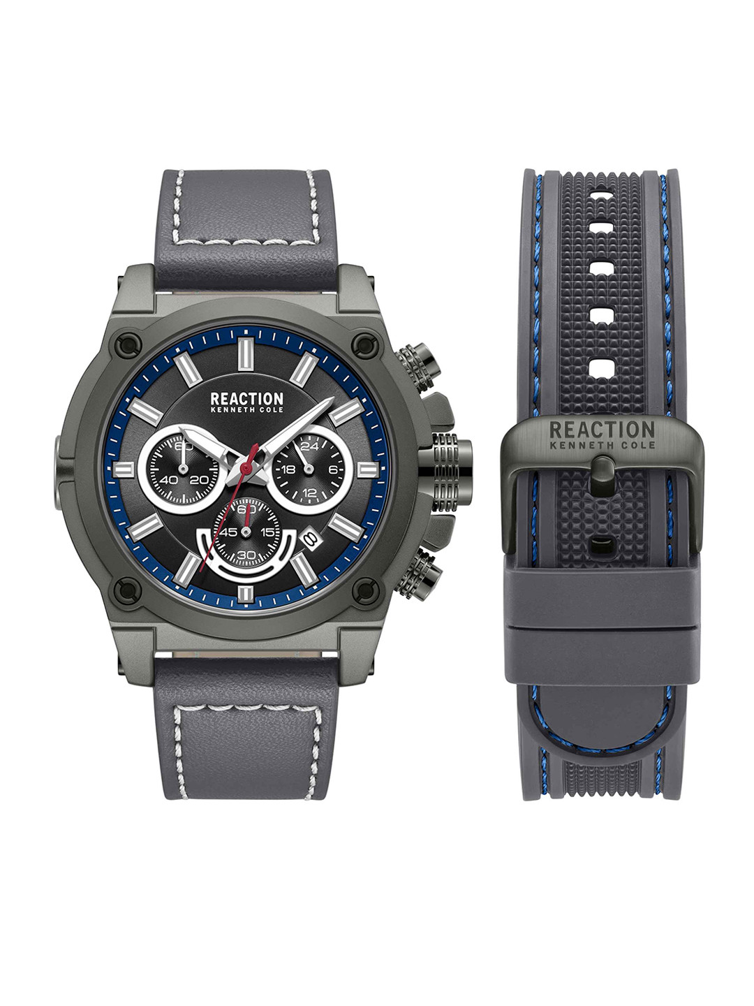 REACTION KENNETH COLE Men Black Dial & Extra Straps Analogue Watch KRWGO0070002