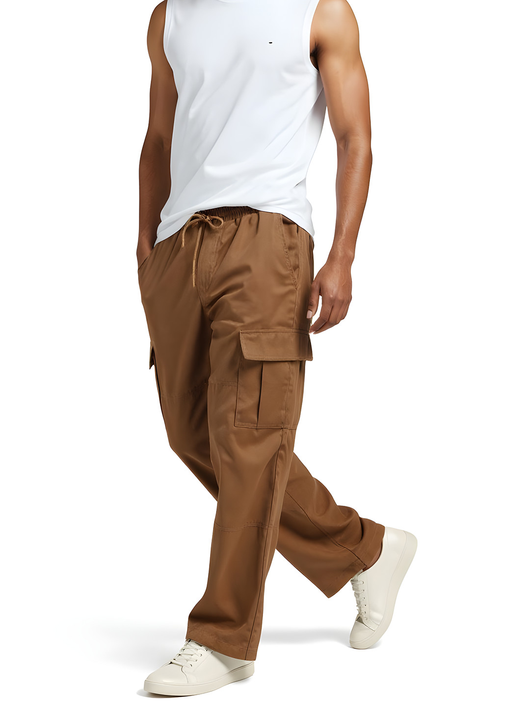 glitchez Men Cotton Relaxed Fit Cargo Trousers