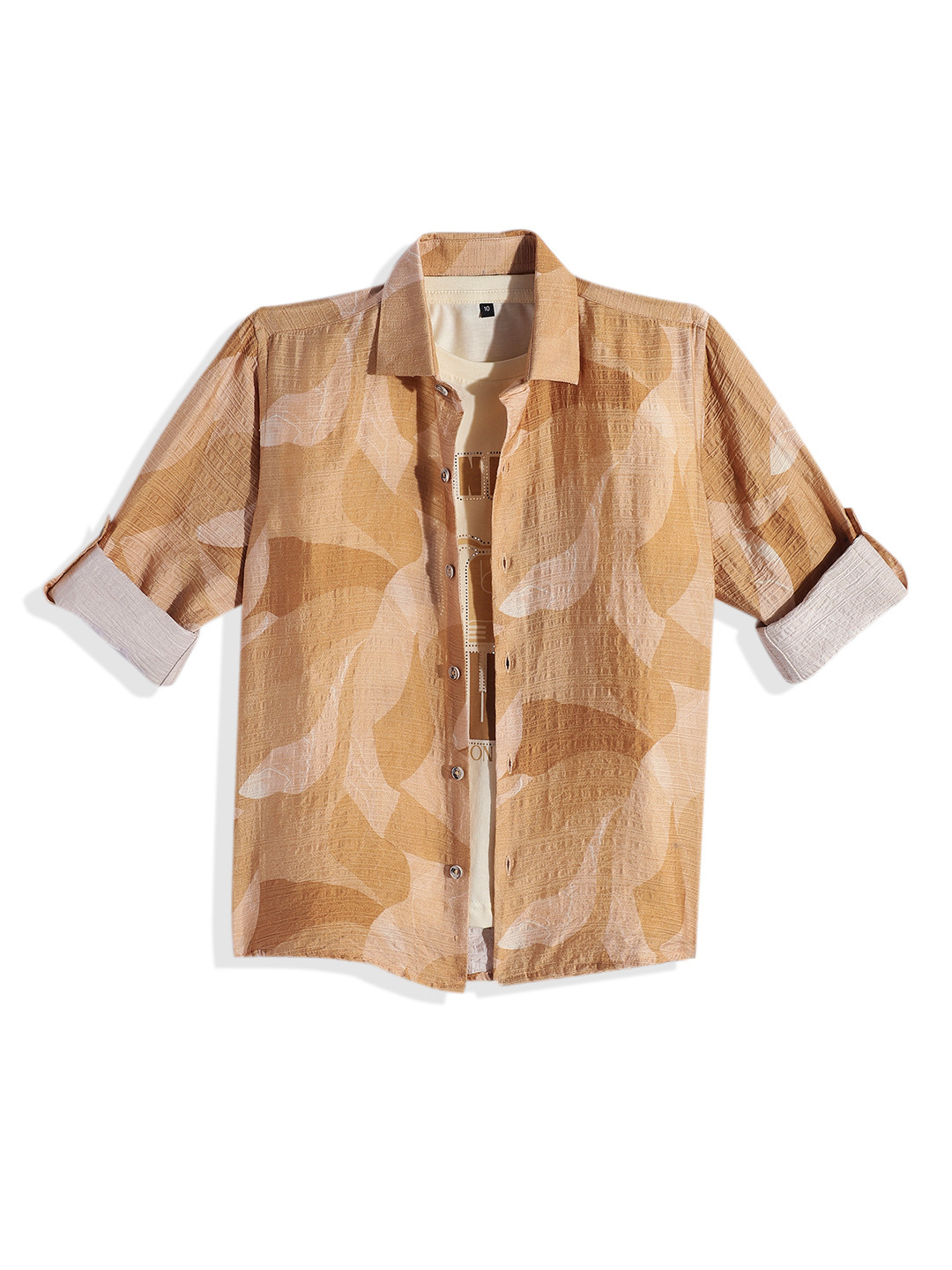 CHARCHIT Boys Comfort Printed Pure Cotton Casual Shirt with T-shirt