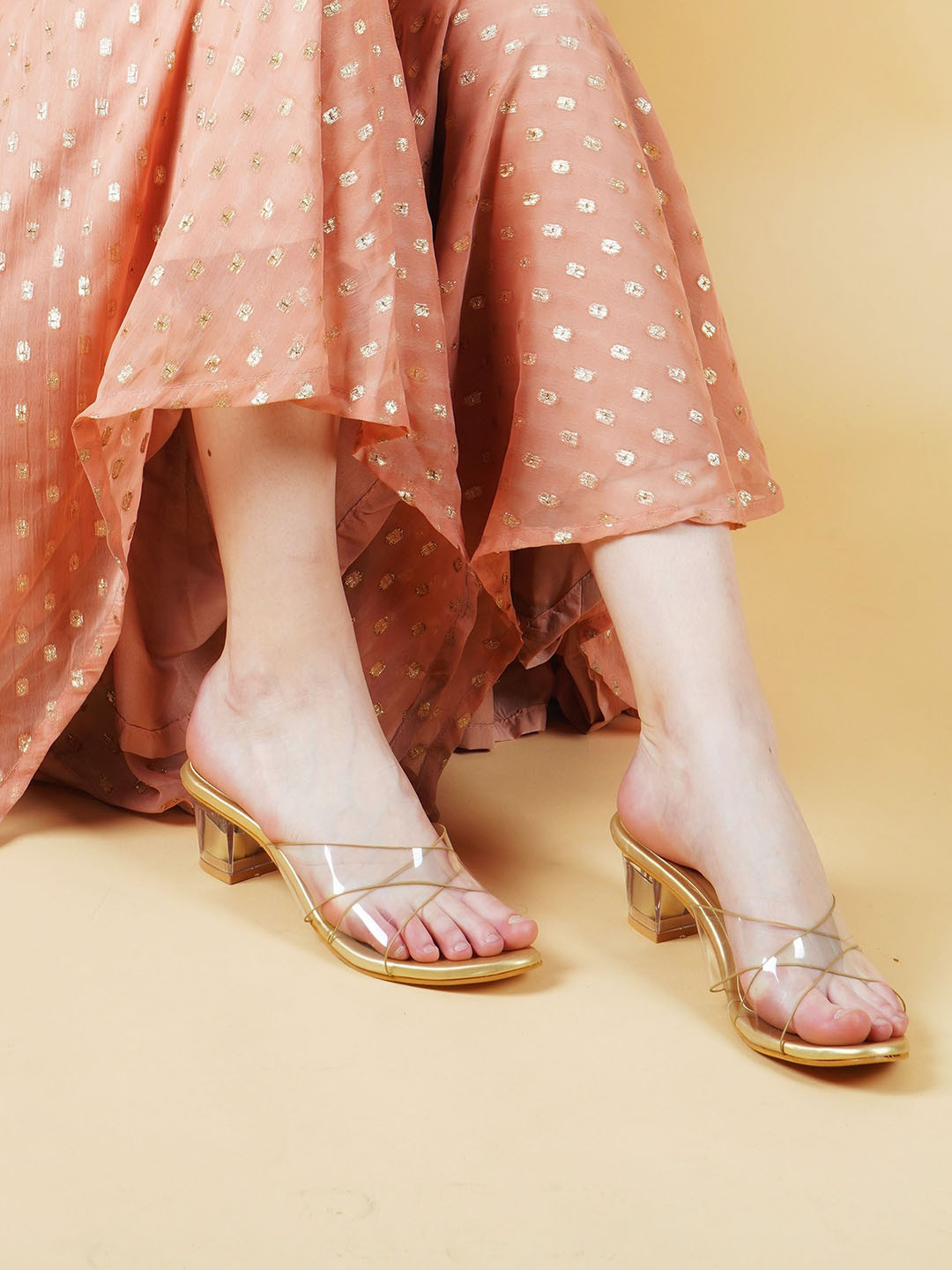 Looper Women Transparent Cross Transparent Heels