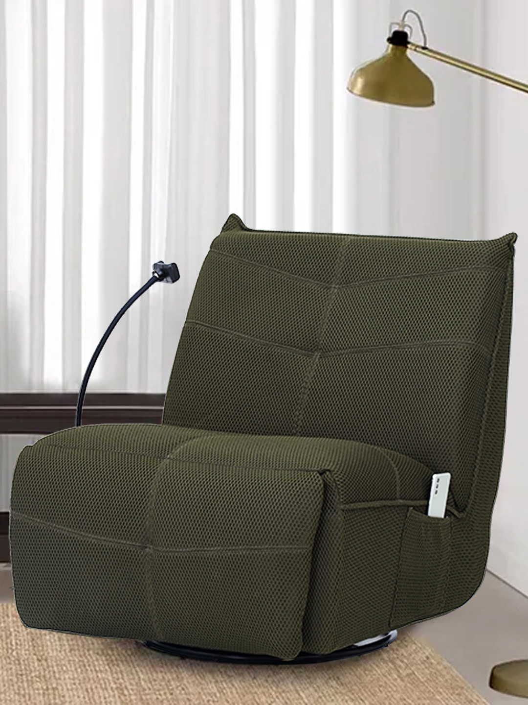 Royaloak Florence Olive Green Single Seater Power Motion Recliner