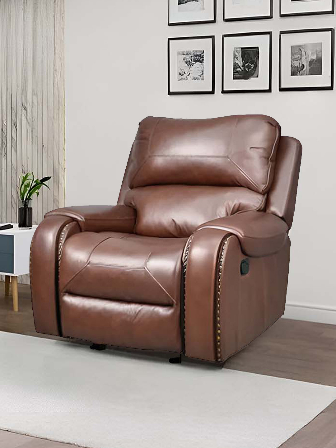 Royaloak Brown New York American Leather Manual Single Seater Recliner