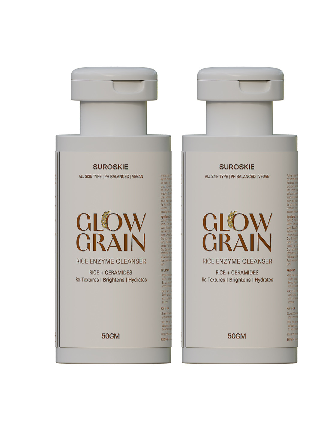 SUROSKIE Set of 2 Glow Grain Rice Enzyme Cleanser - 50 g Each