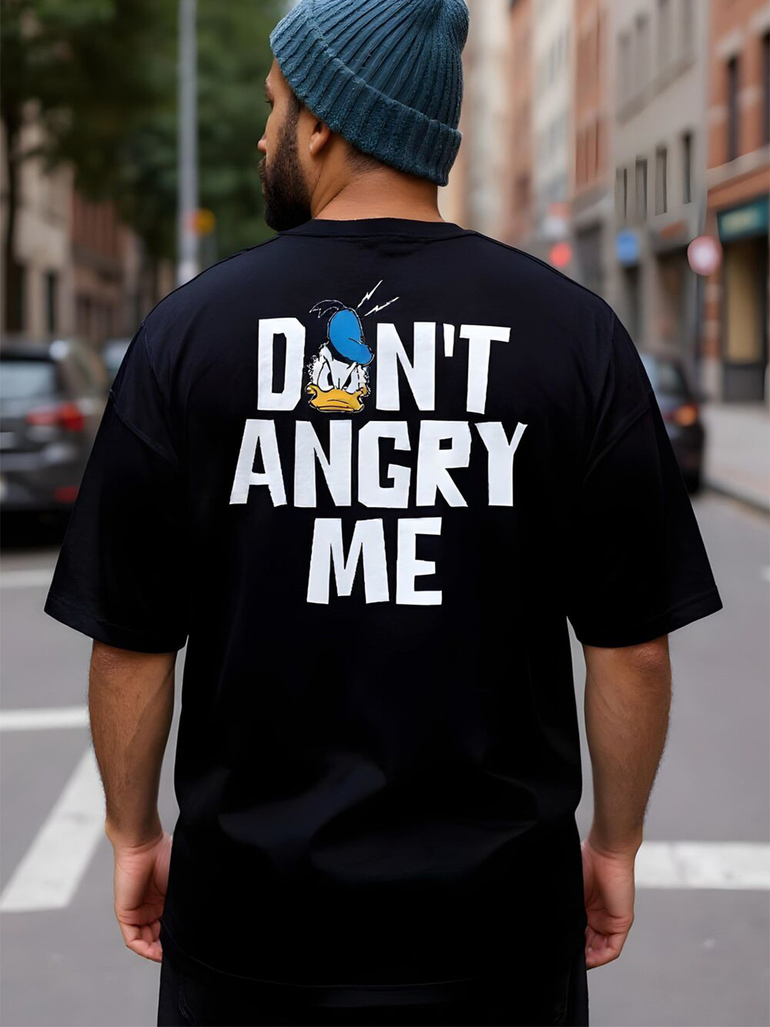 FLYIND VOGUE OUTFIT Men Donald Duck Bio Finish Graphic Printed Cotton Oversized T-shirt