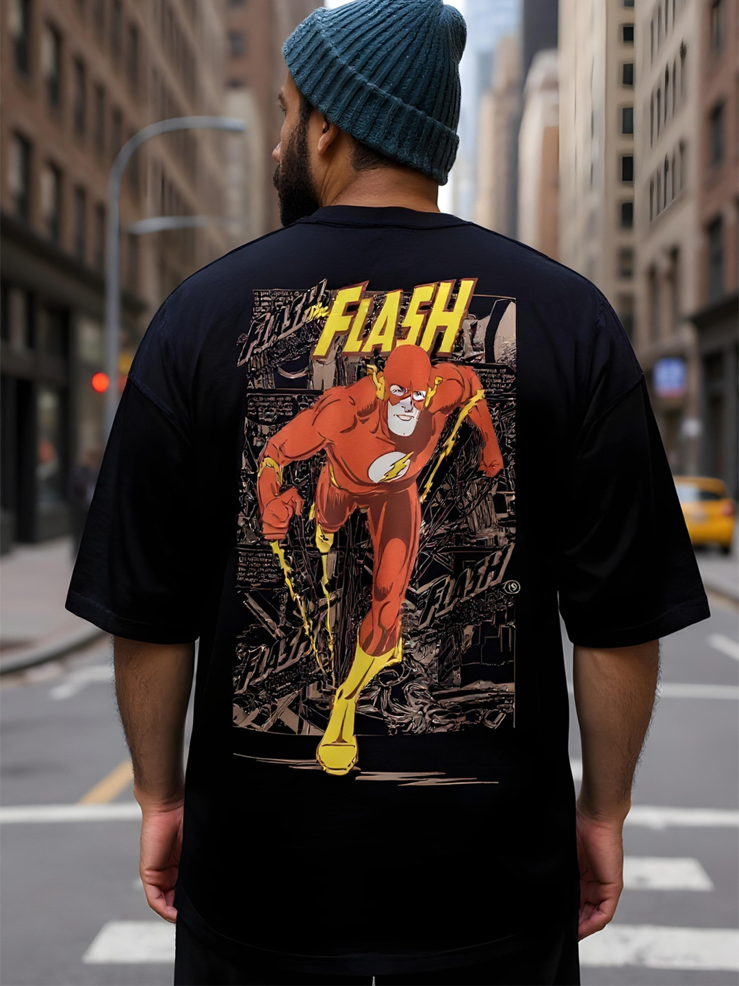 FLYIND VOGUE OUTFIT Men Flash Bio Finish Graphic Printed Cotton Oversized T-shirt