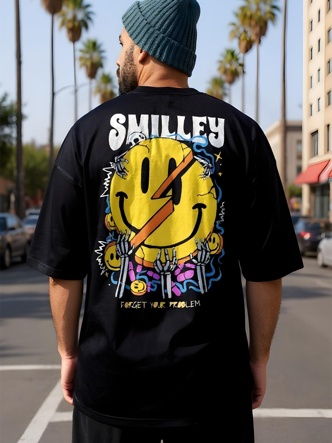 FLYIND VOGUE OUTFIT Men Bio Finish Graphic Printed Round Neck Cotton Oversized T-shirt