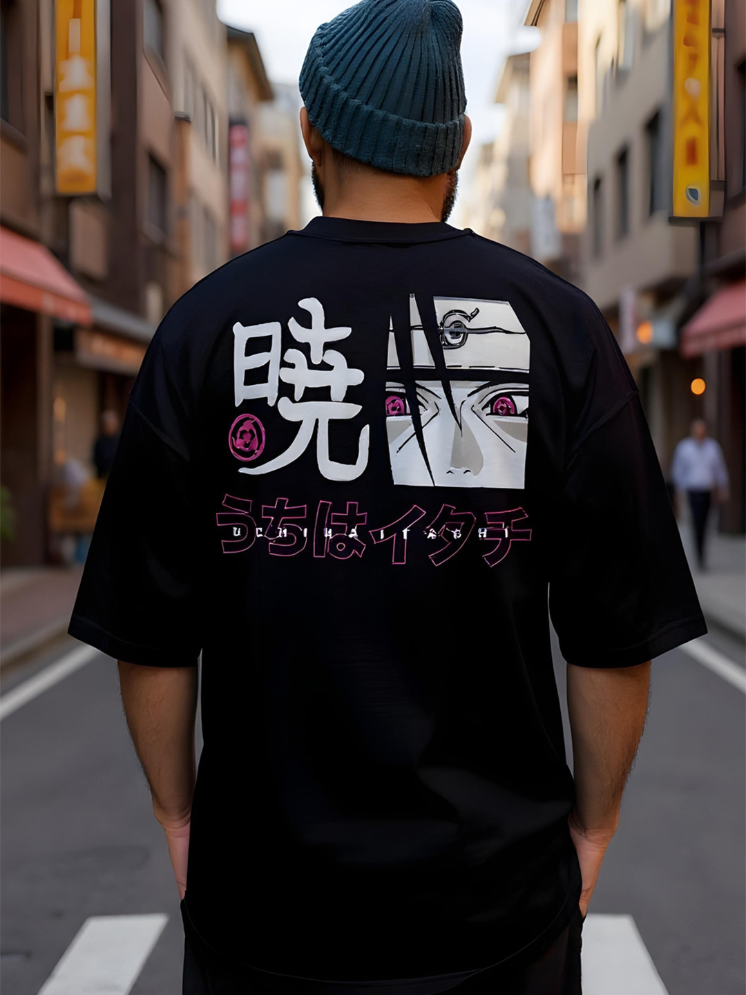 FLYIND VOGUE OUTFIT Men Naruto Bio Finish Graphic Printed Cotton Oversized T-shirt