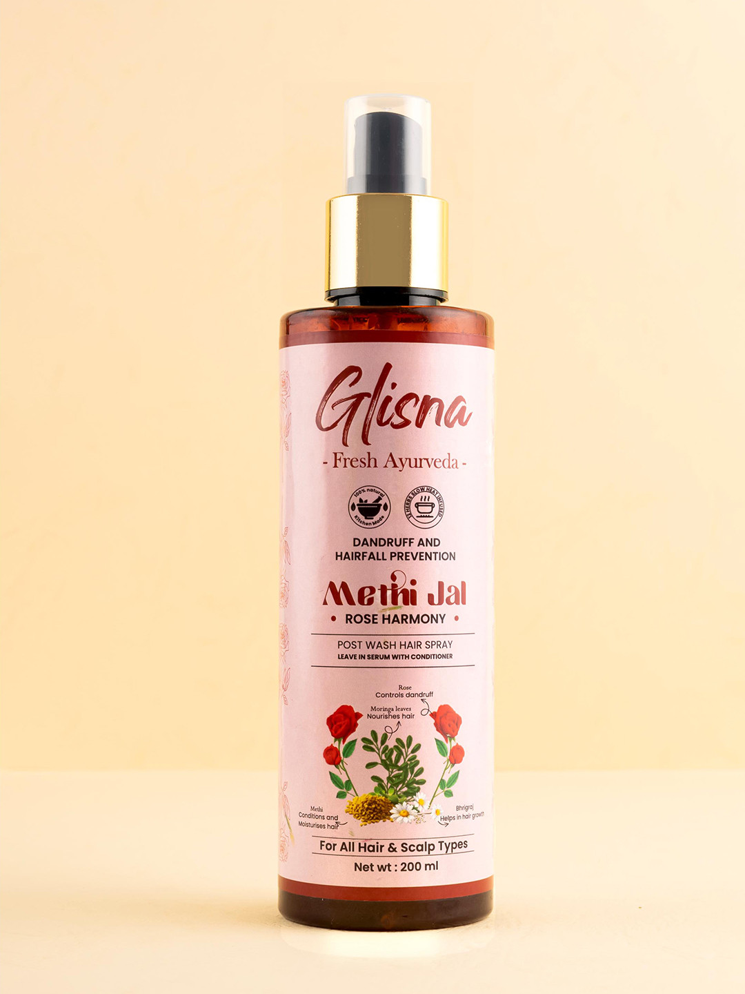 GLISNA Rose Methi Jal For Dandruff And Hairfall Prevents- 200 ml