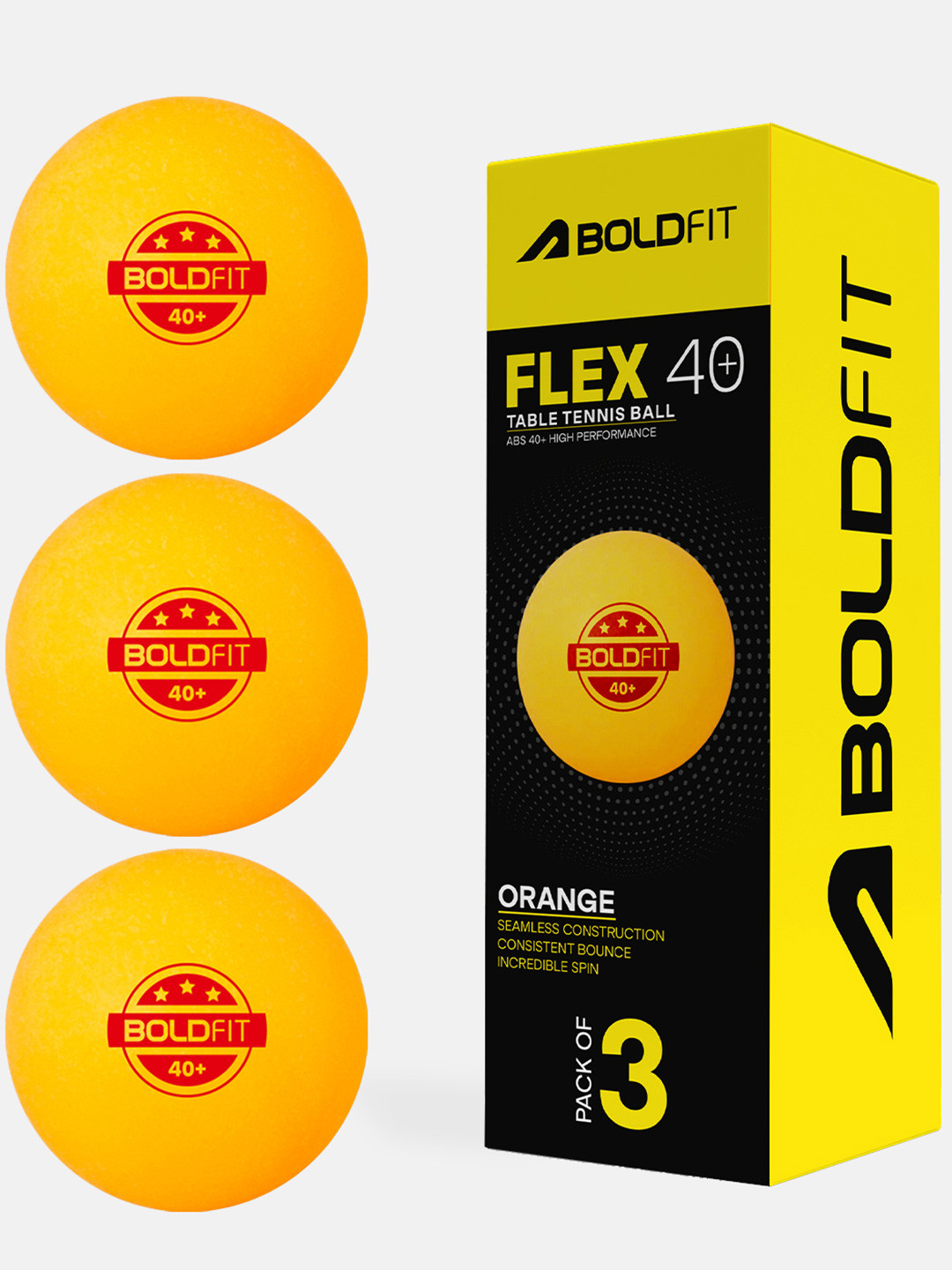 BOLDFIT Pack Of 3 Table Tennis Balls