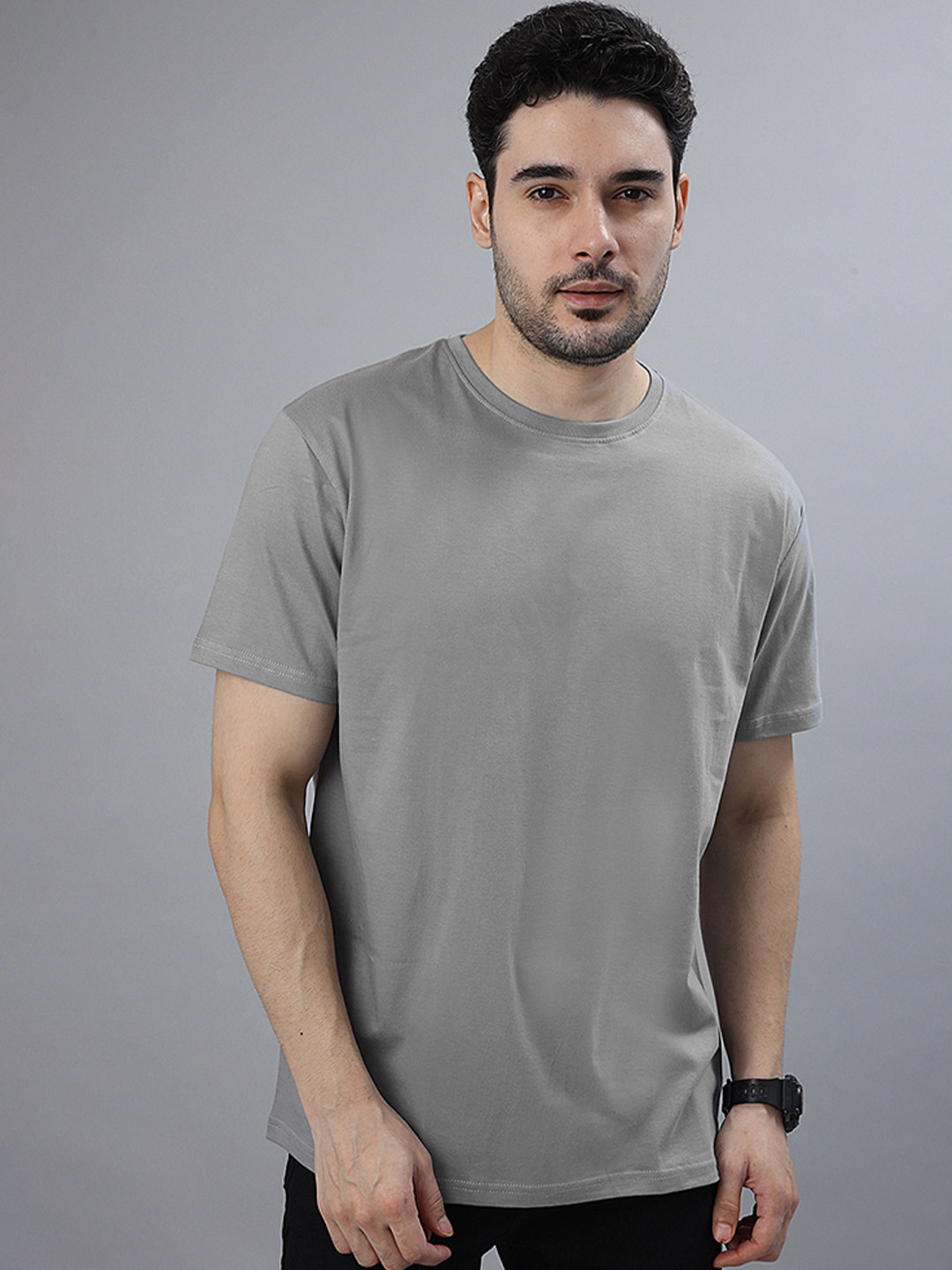 Wear Your Opinion Men Solid Round Neck Cotton T-shirt