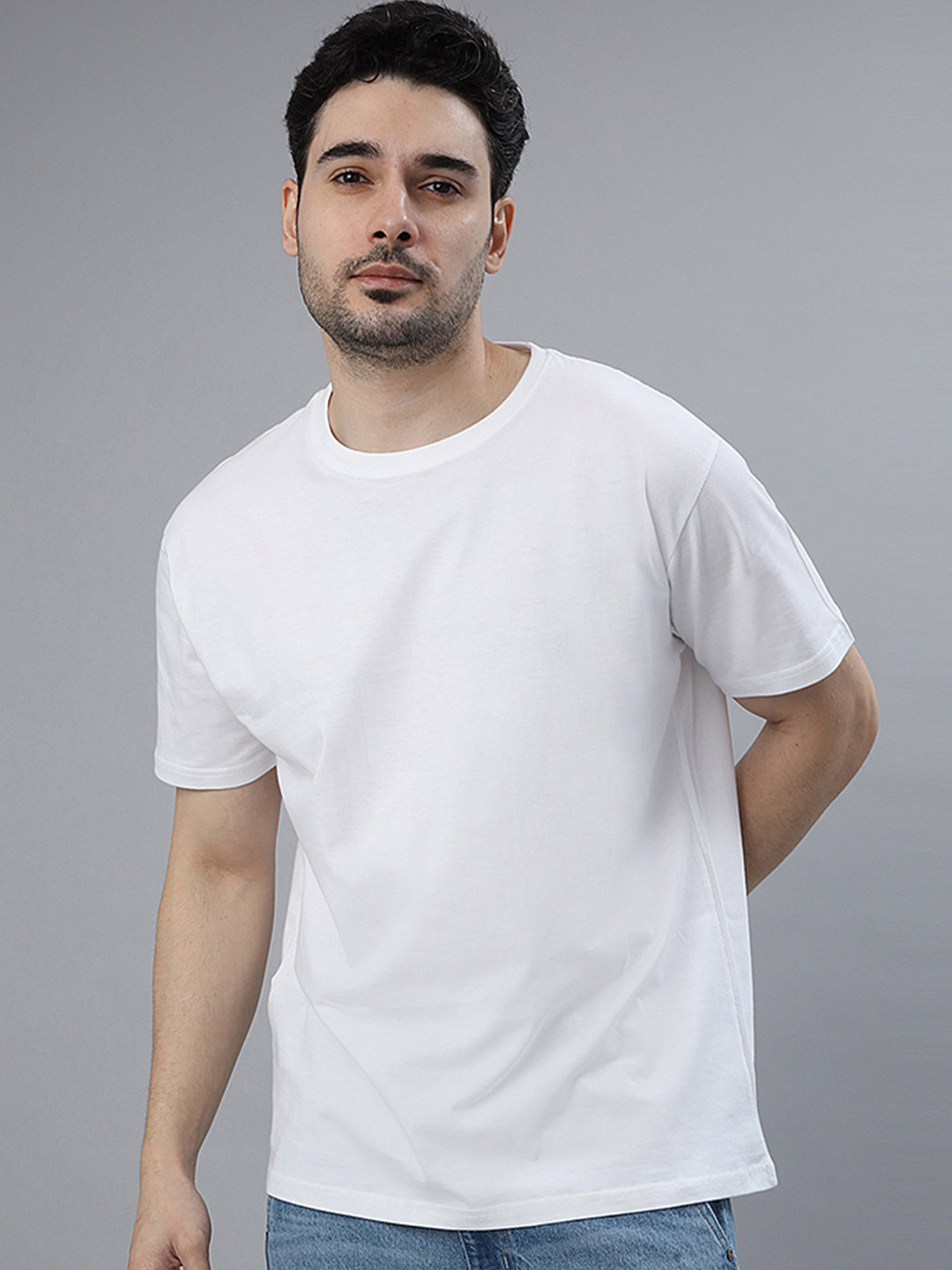 Wear Your Opinion Men Solid Round Neck Cotton T-shirt