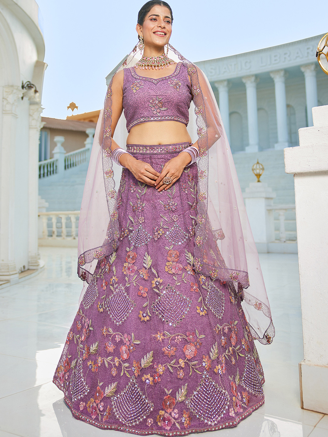 panchhi Embroidered Coding Sequinned Lehenga Choli With Dupatta