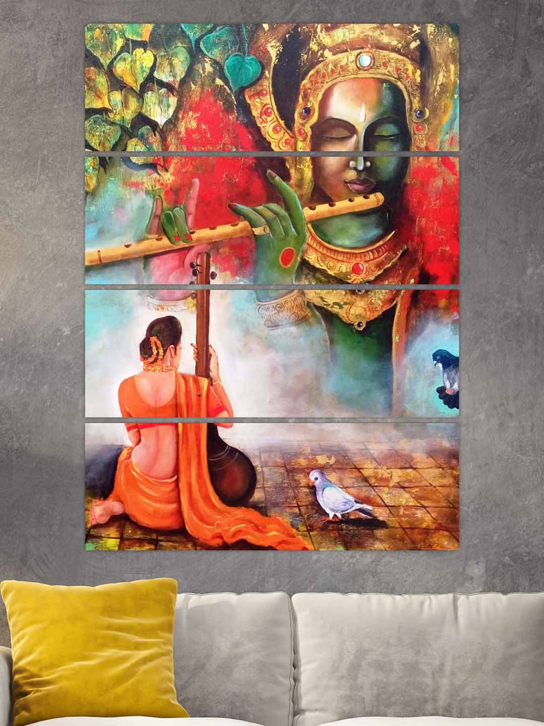 Inephos Orange Canvas Wall Fashion