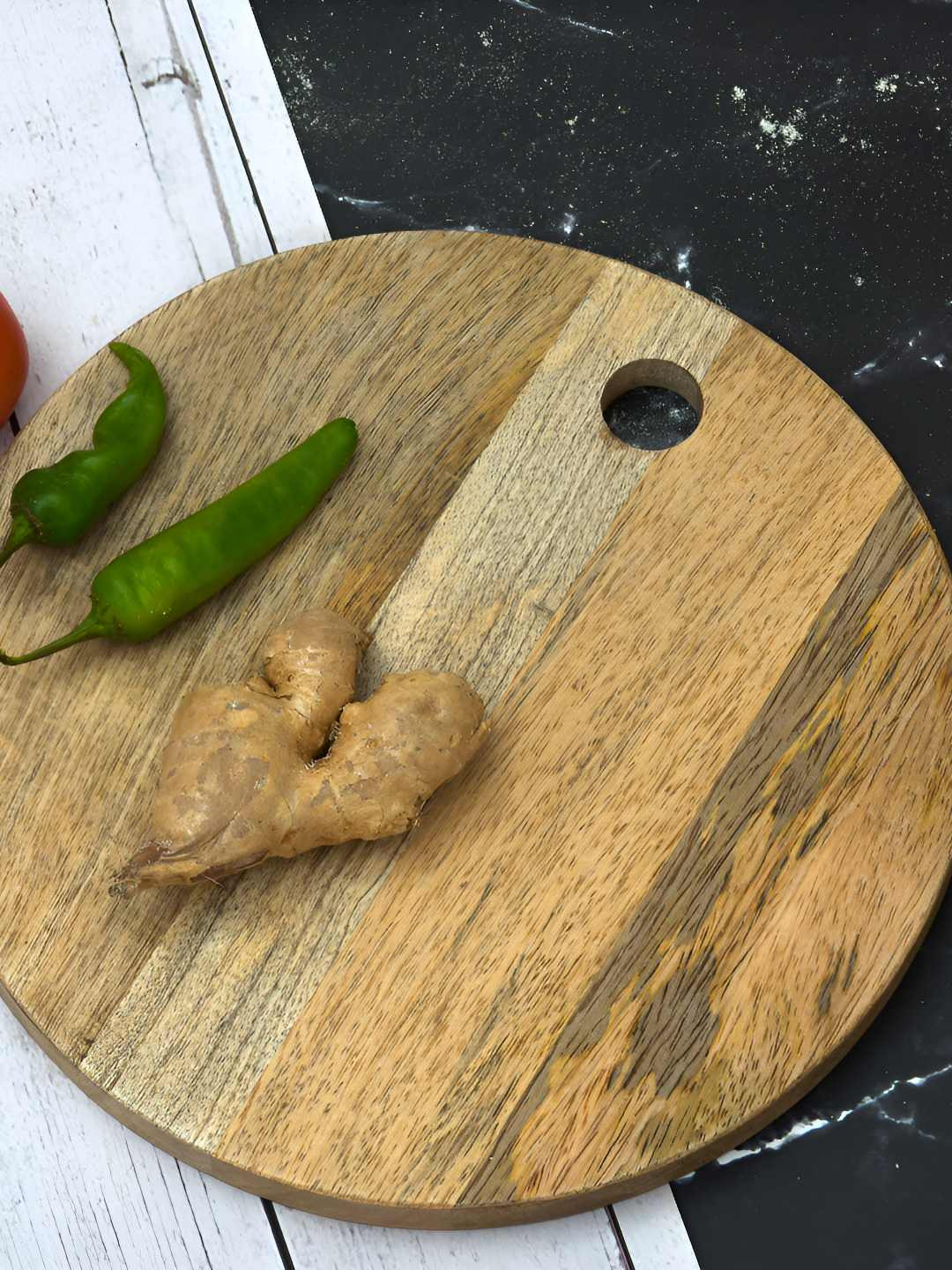 oggn Brown Natural Acacia Wooden Chopping Board