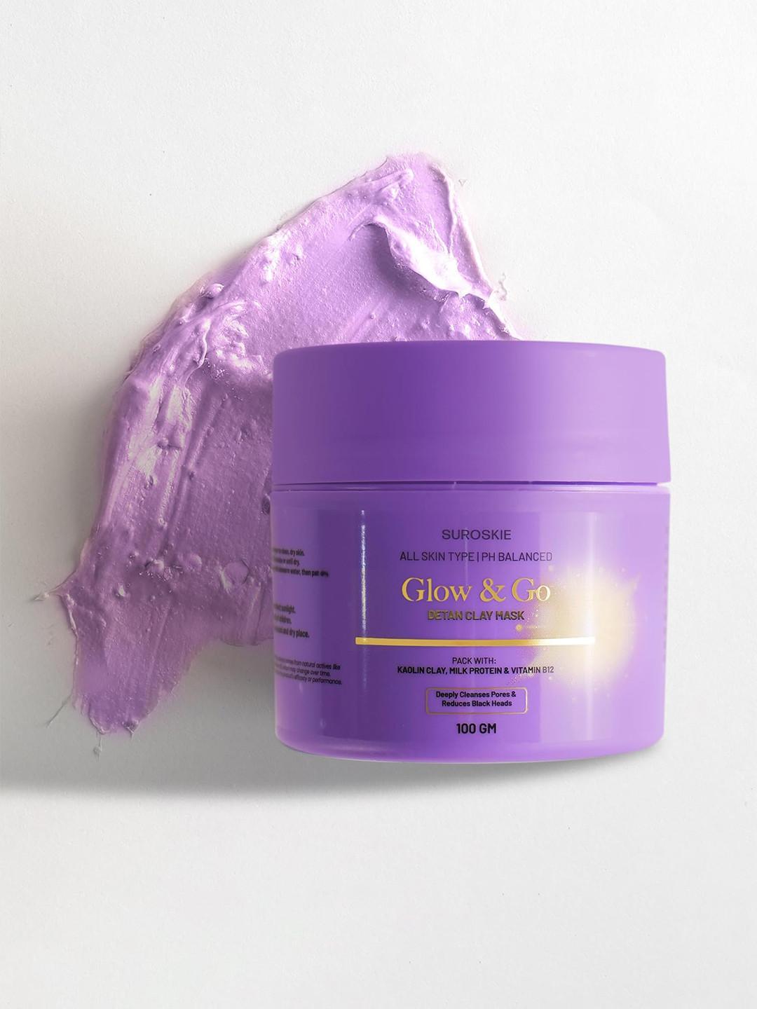 SUROSKIE Glow & Go De-tan Clay Mask For Glowing Skin & Dark Spot Removal 100g