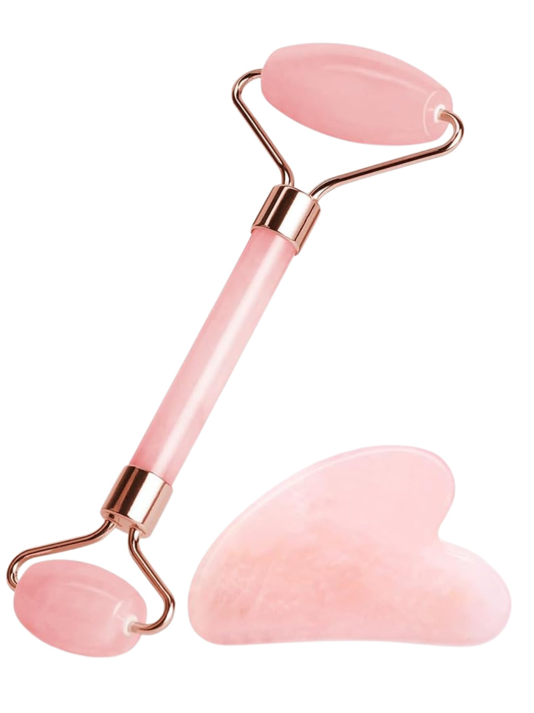 SIGNAXO Rose Jade Roller & Gua Sha Face & Neck Massager Tool Kit For Skin Glow