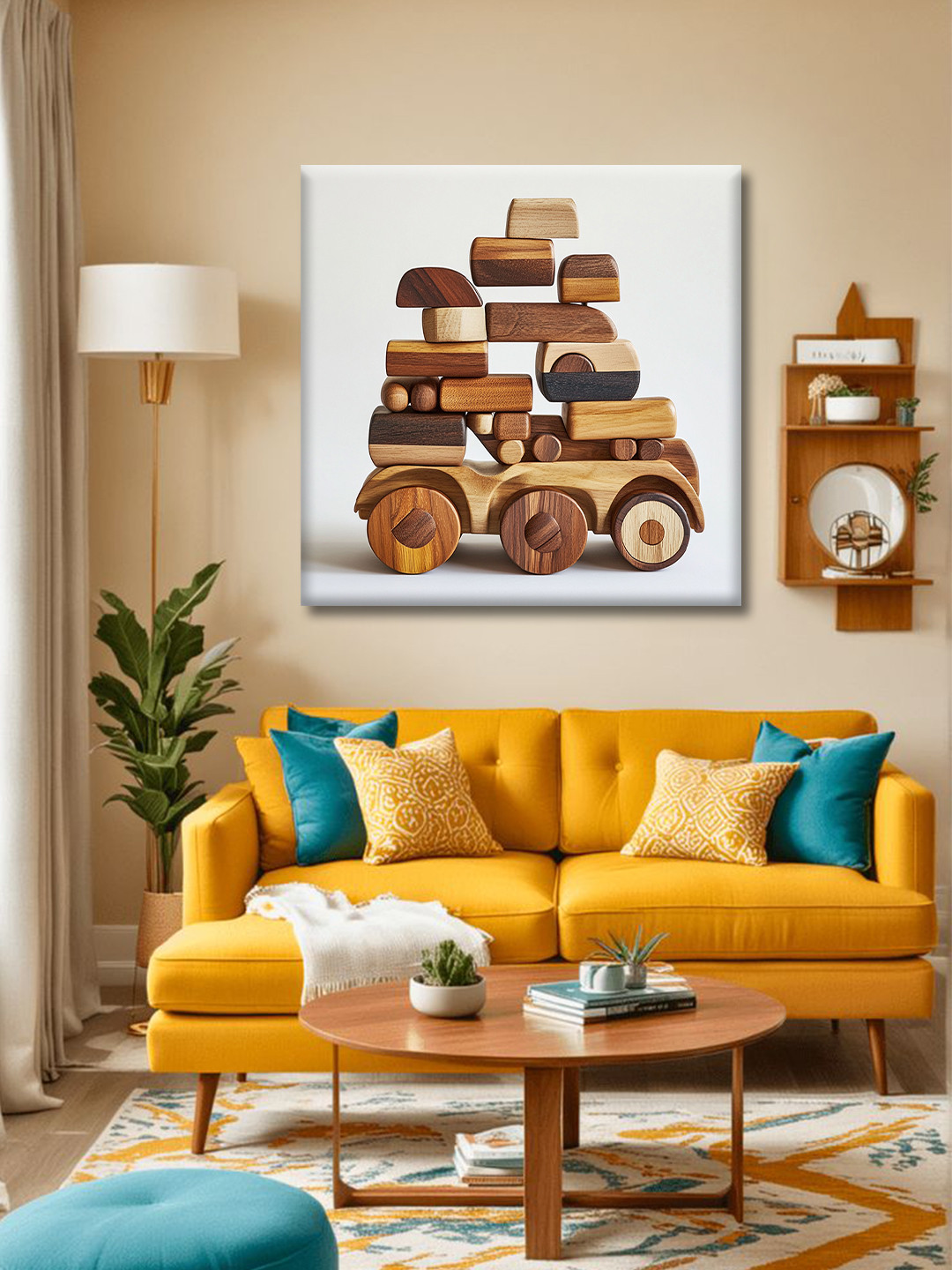 OLIVE TREE White And Brown Abstract Canvas Wall Art