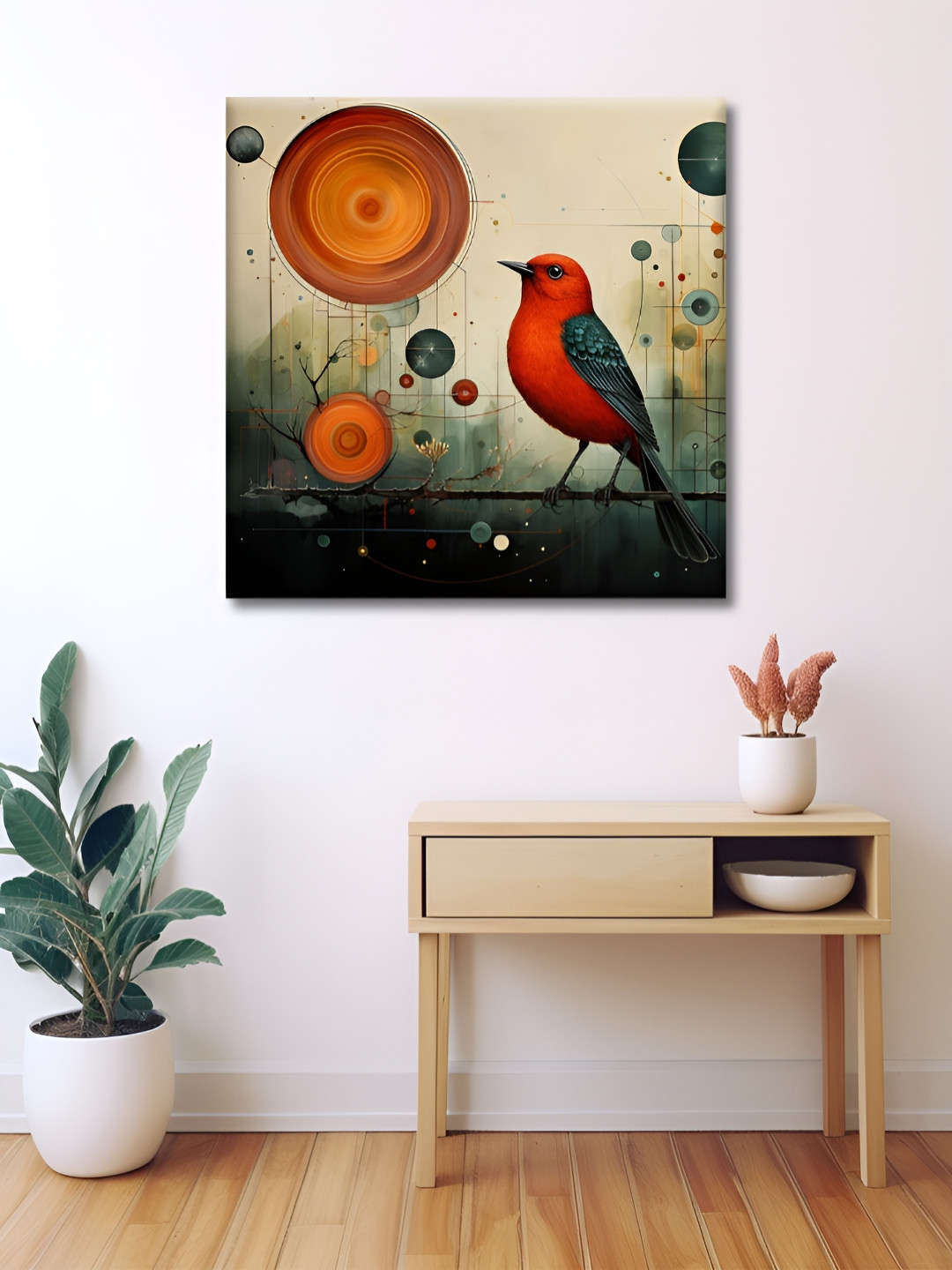 OLIVE TREE Beige & Red Birds And Animals Canvas Wall Art