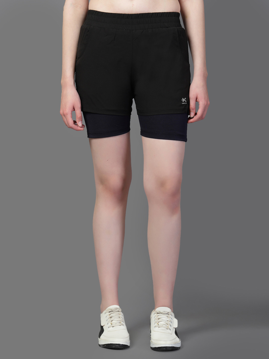 HRX by Hrithik Roshan  Women Solid Double Layer Running Sports Shorts