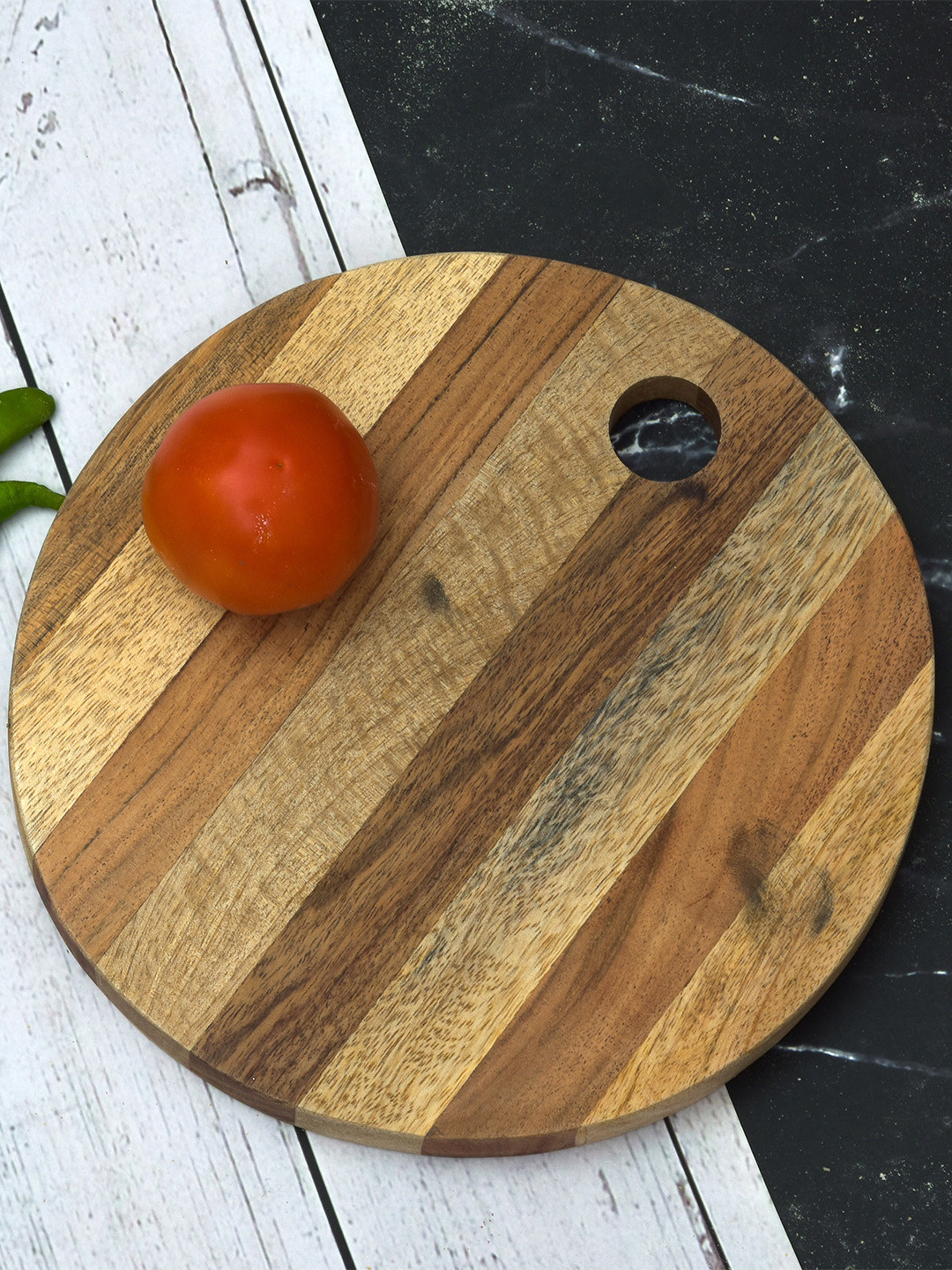 oggn Brown Natural Mixwooden Chopping Board