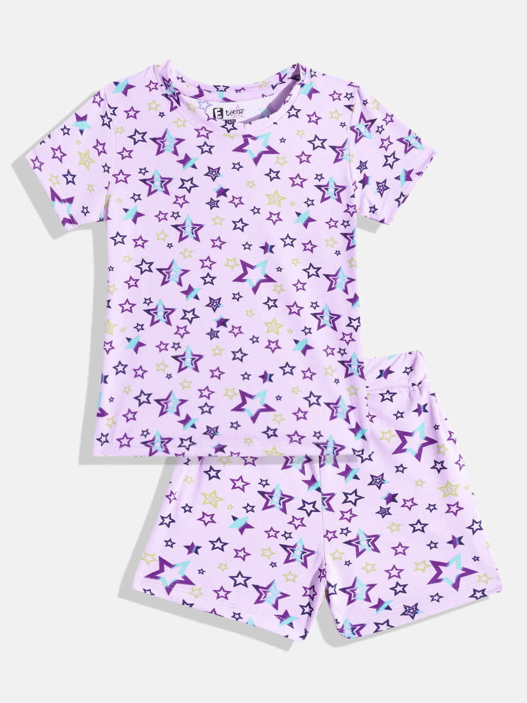 Eteenz Girls Star Print T-shirt with Shorts