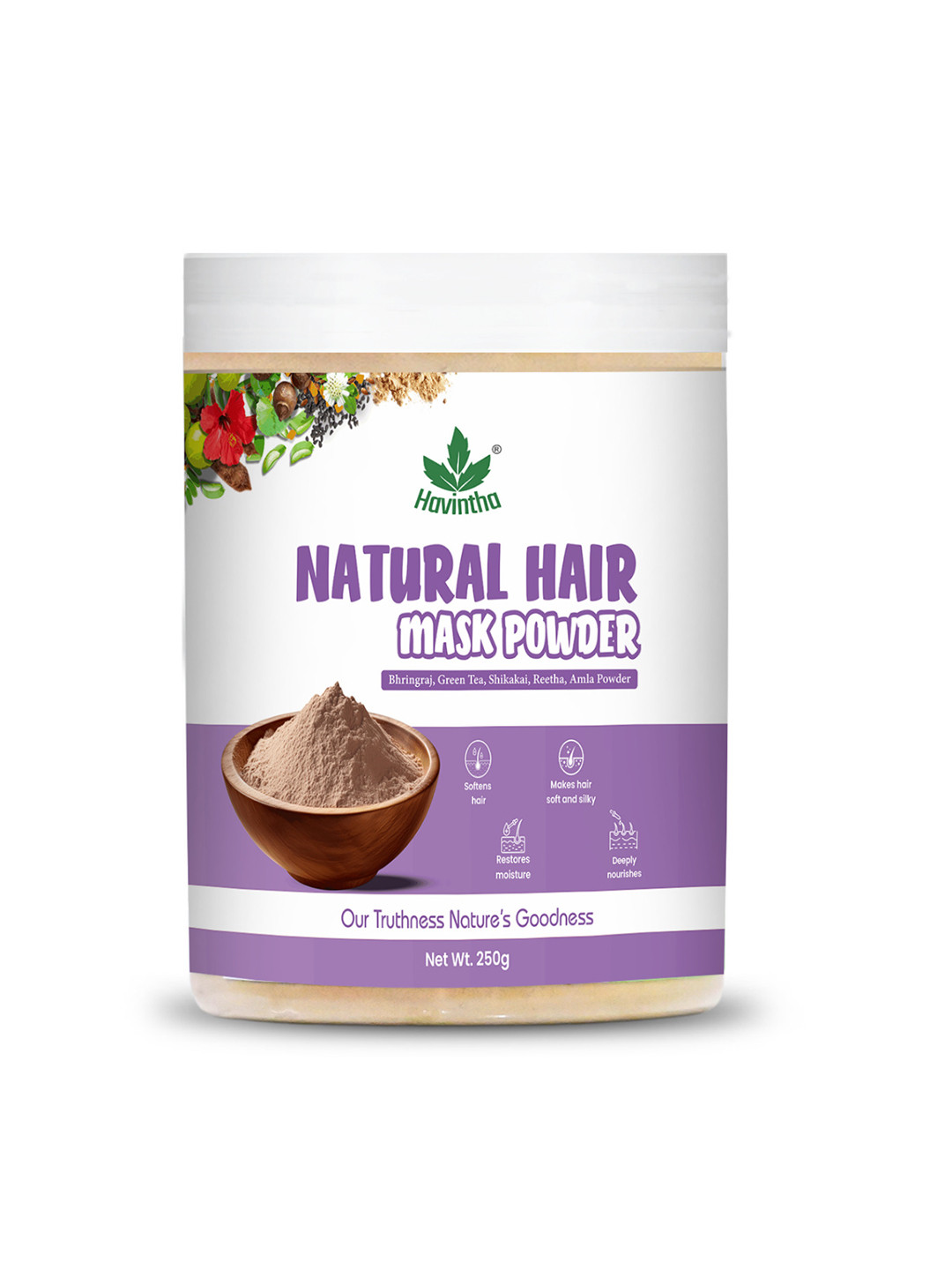 Havintha Natural Hair Mask For Hair Growth With Hibiscus - 250 g