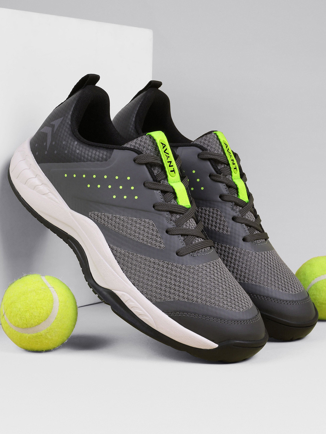 AVANT Men Grey Rally Knit Tennis Shoes