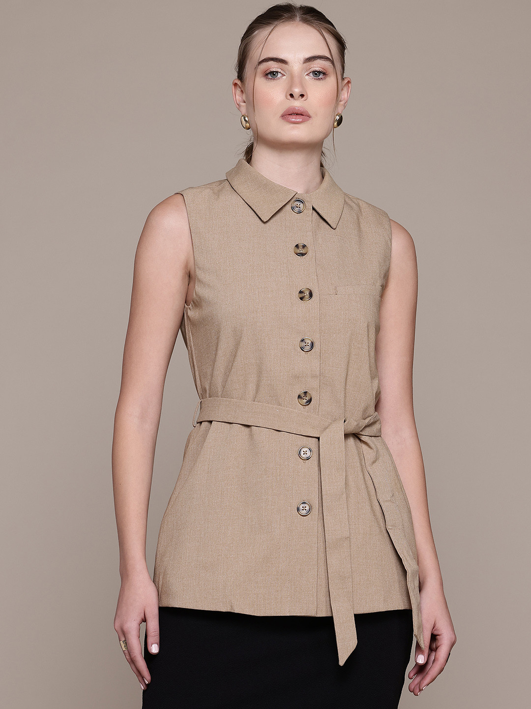 MANGO Waistcoat With Belt