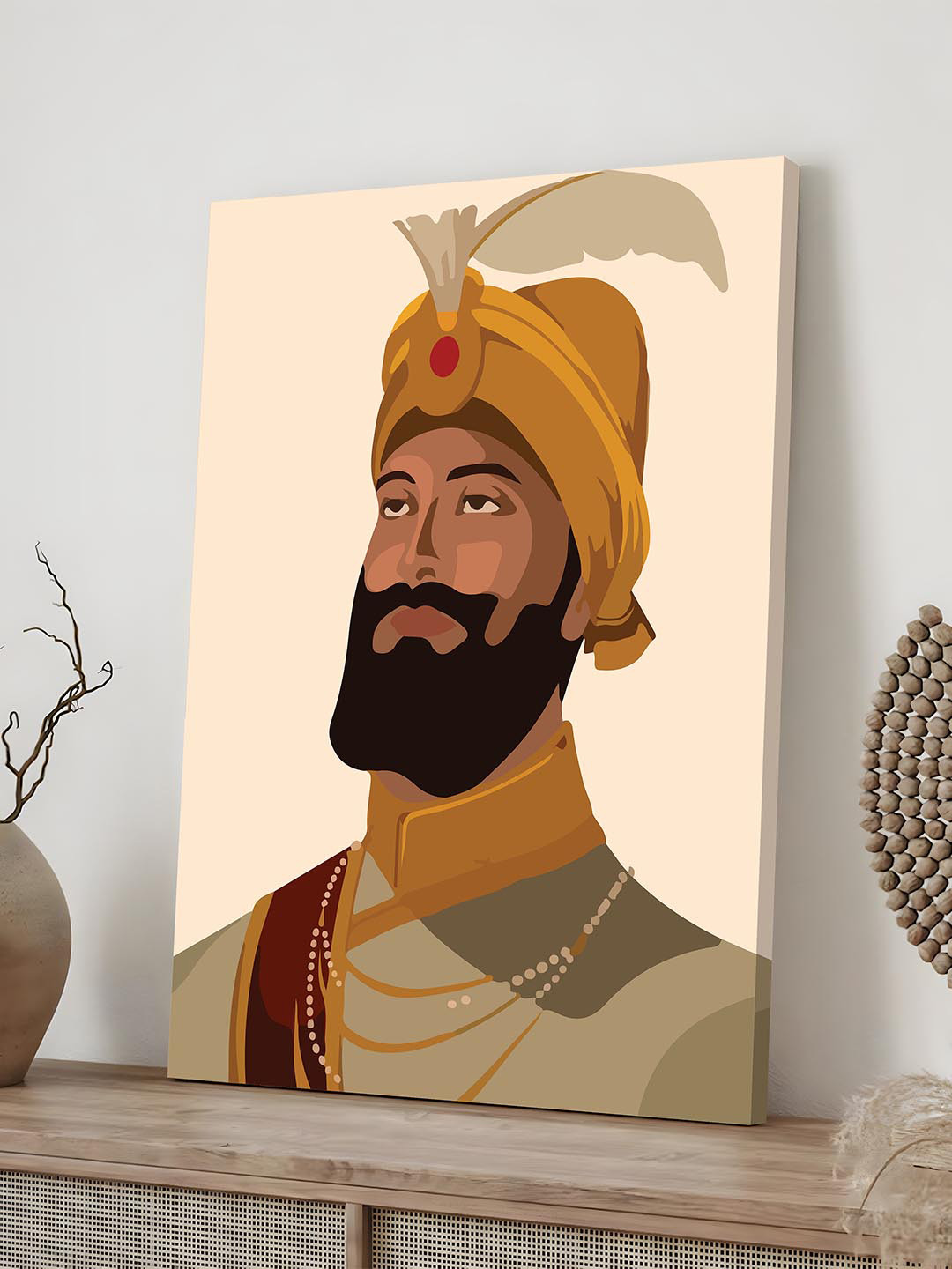 Art Street Gold-Toned & Brown  Canvas Religious Wall Paintings