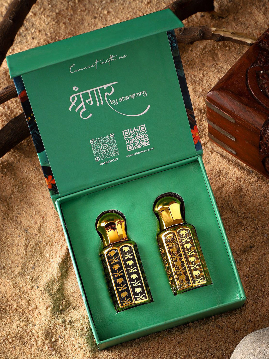 ATARSTORY Set Of 2 Timber Oudh & Rosa Luxure Long Lasting Herbal Alcohol Free Attar 12 ml