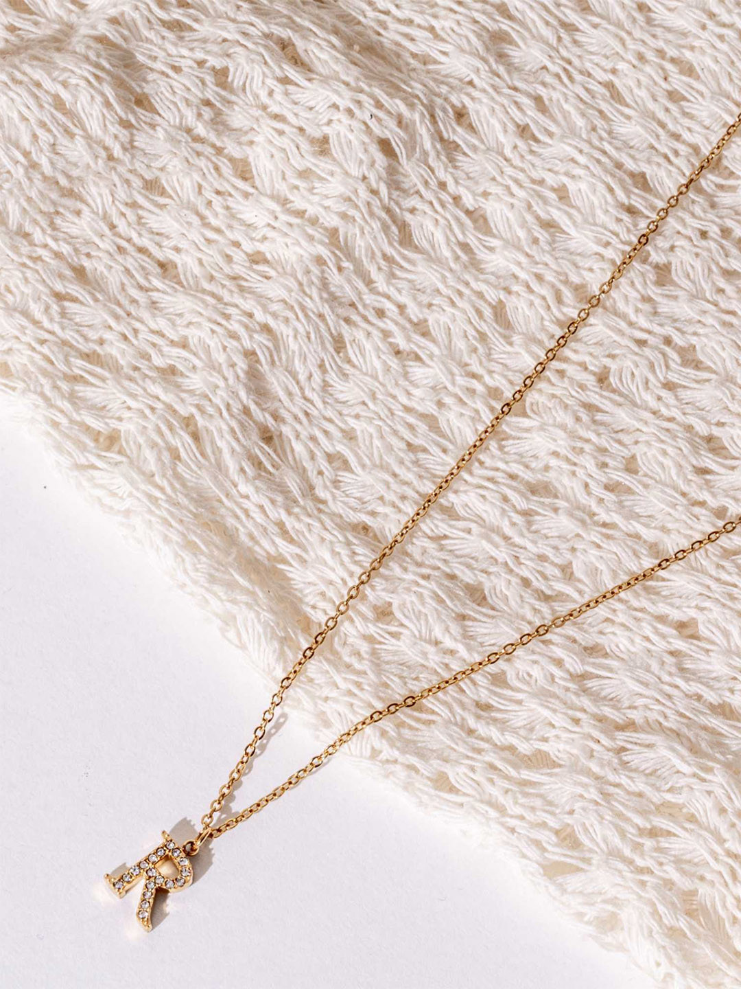 ZAISHA 18k Gold Plated Dainty Initials Necklace