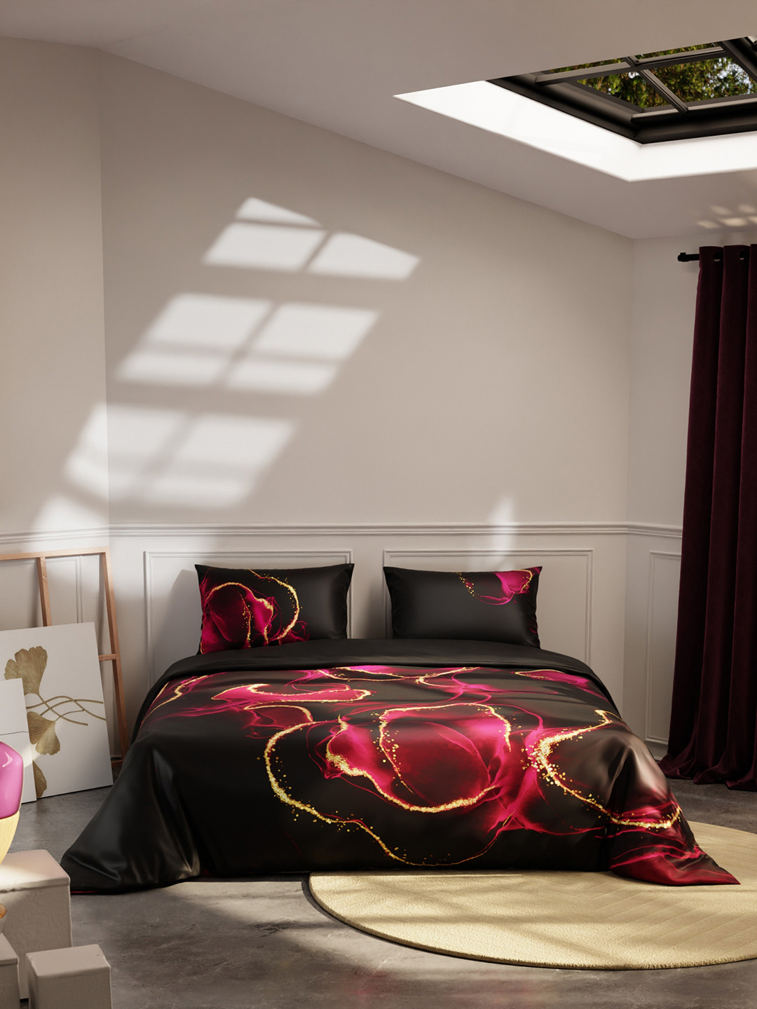 Stoa Paris Louvre Collection Bloom Of Eternity AC Room 150 GSM Satin King Comforter