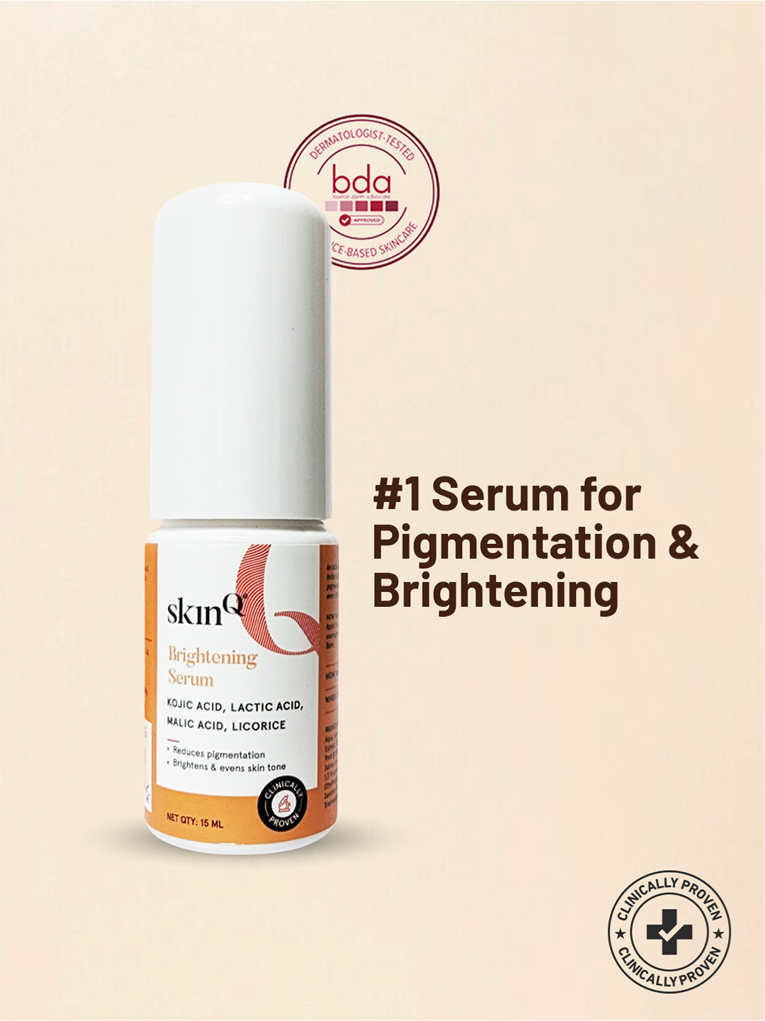 SkinQ Brightening Serum With Licorice & Lactic Acid - 15 ml