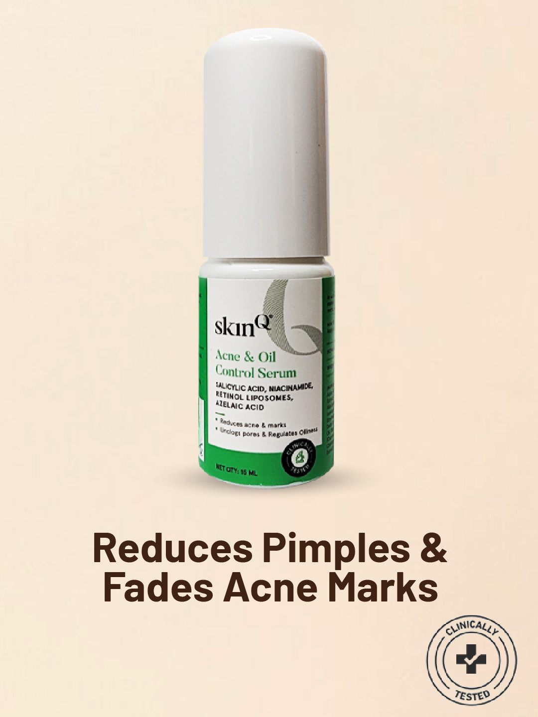 SkinQ Acne & Oil Control Serum With Niacinamide & Salicylic Acid & Retinol-15 ml