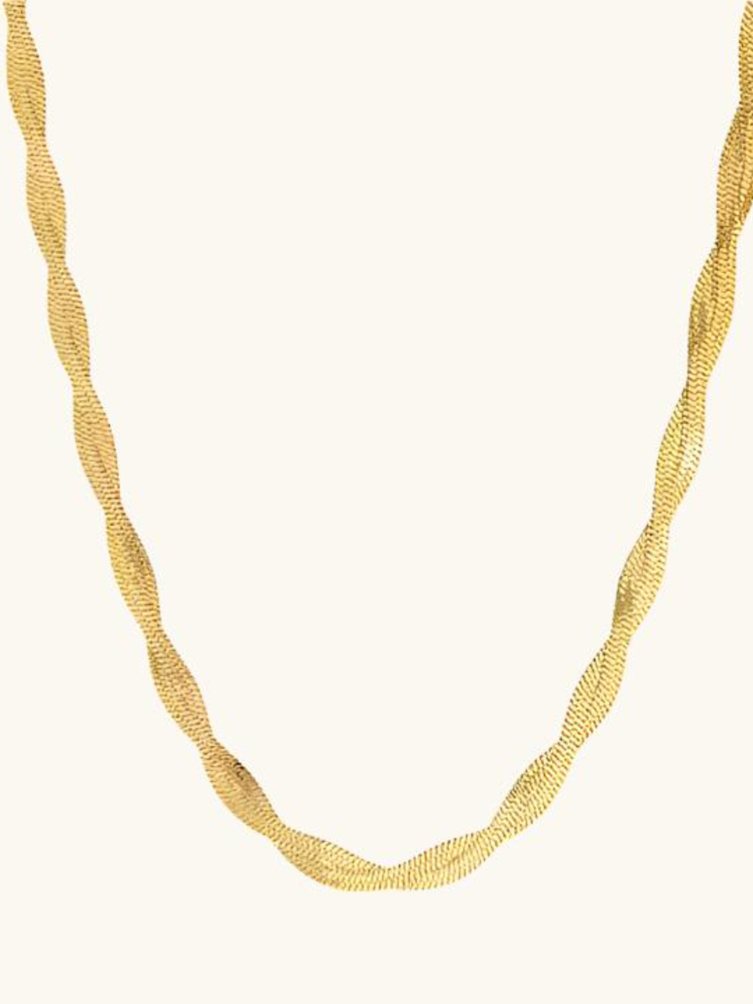 Zaisha 18K Gold Plated Herringbone Cross Chain Necklace