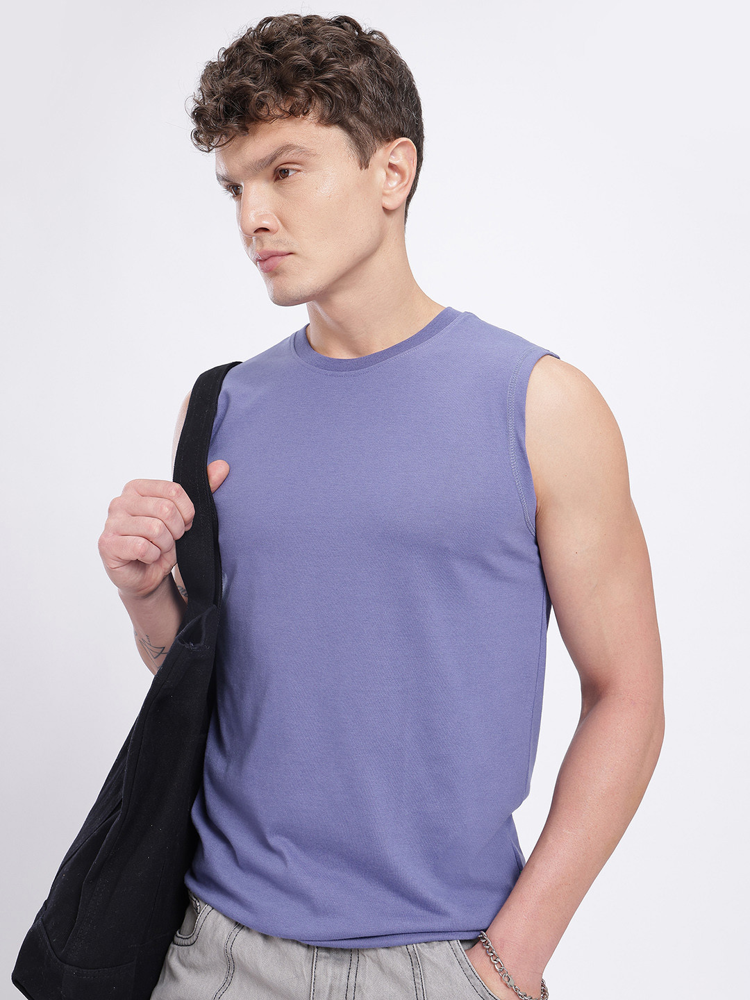 glitchez Sleeveless Regular Vest T-shirt