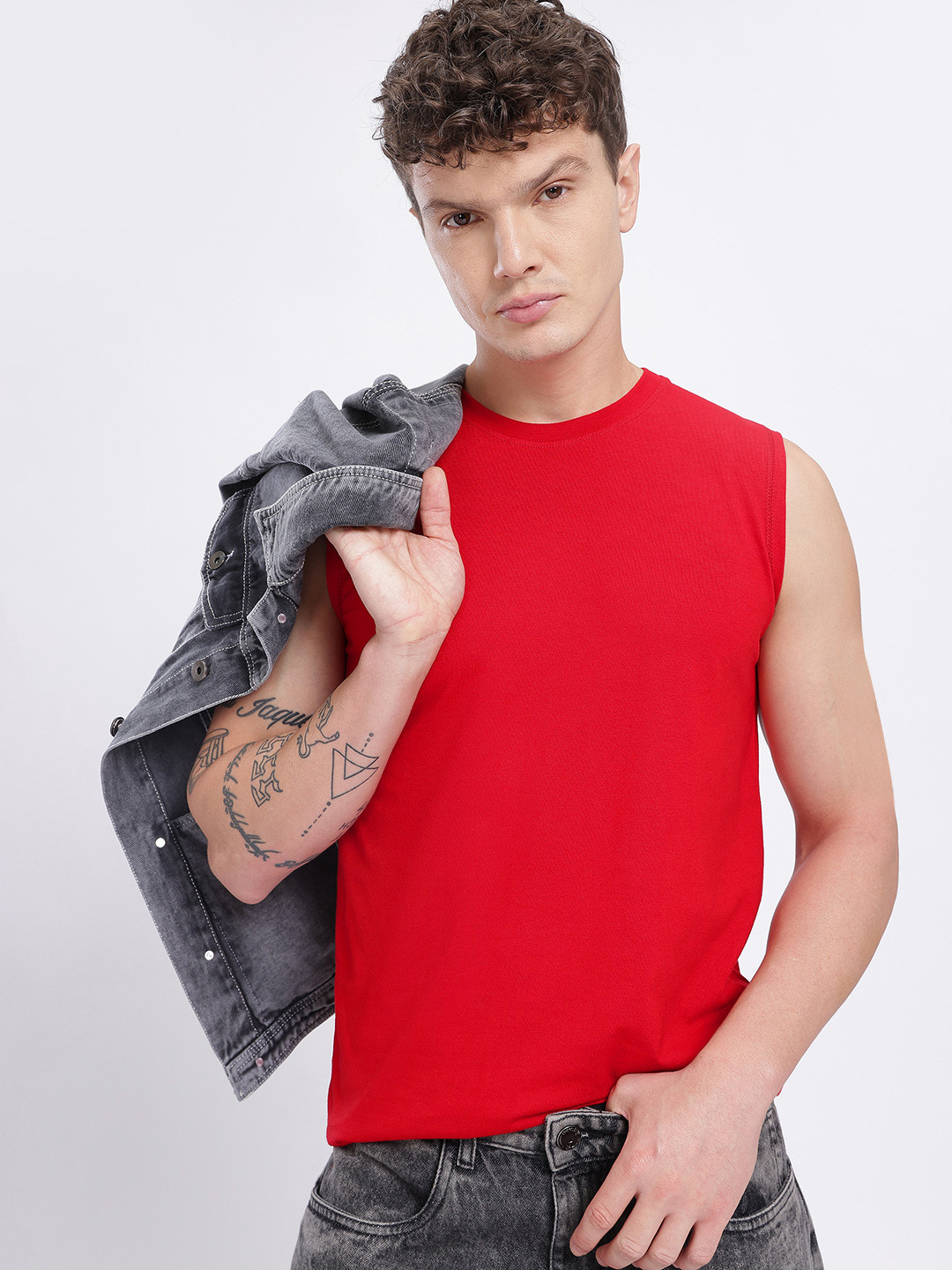 glitchez Sleeveless Regular Vest T-shirt