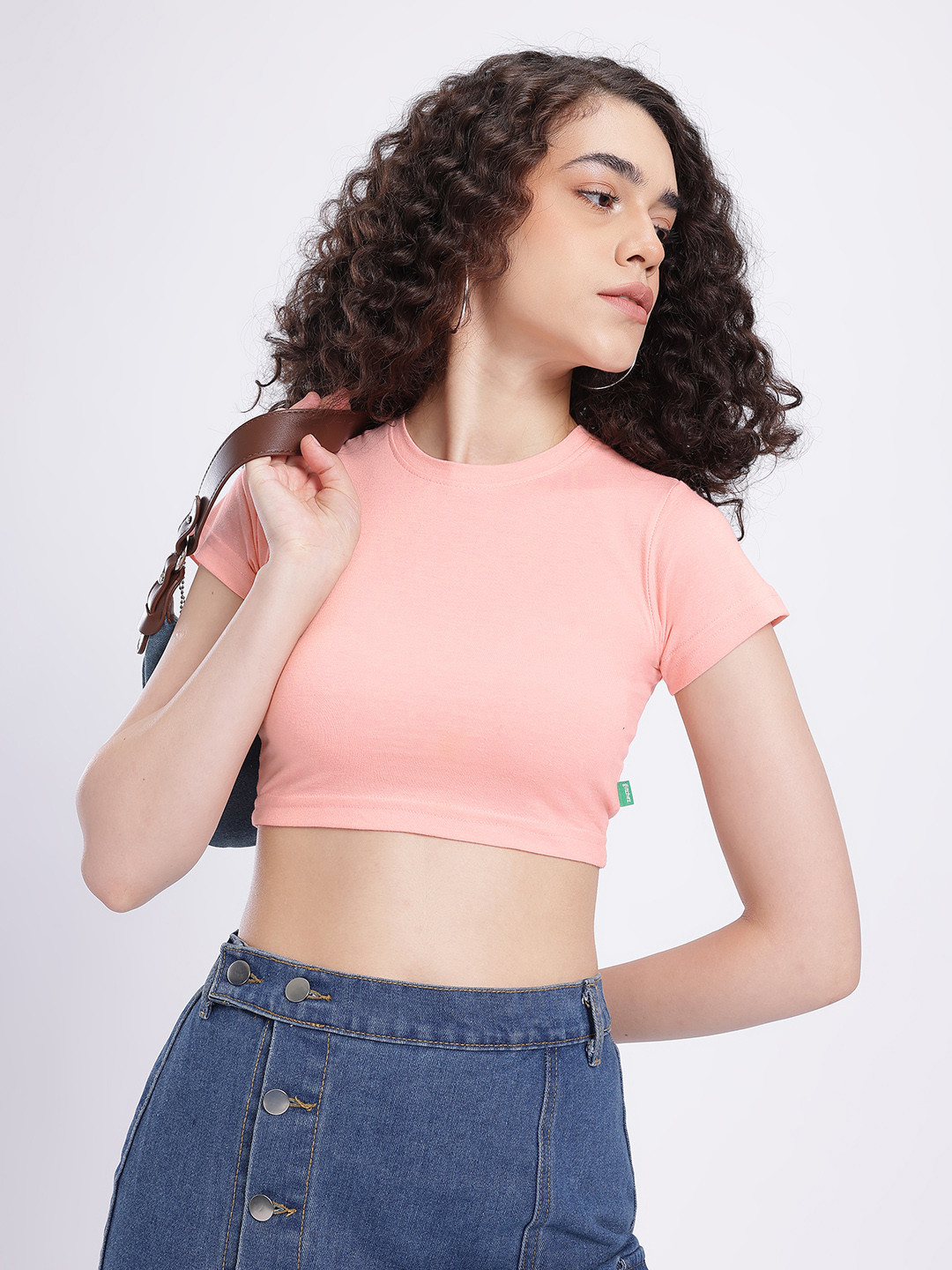 glitchez Slim Fit Super Crop T-shirt