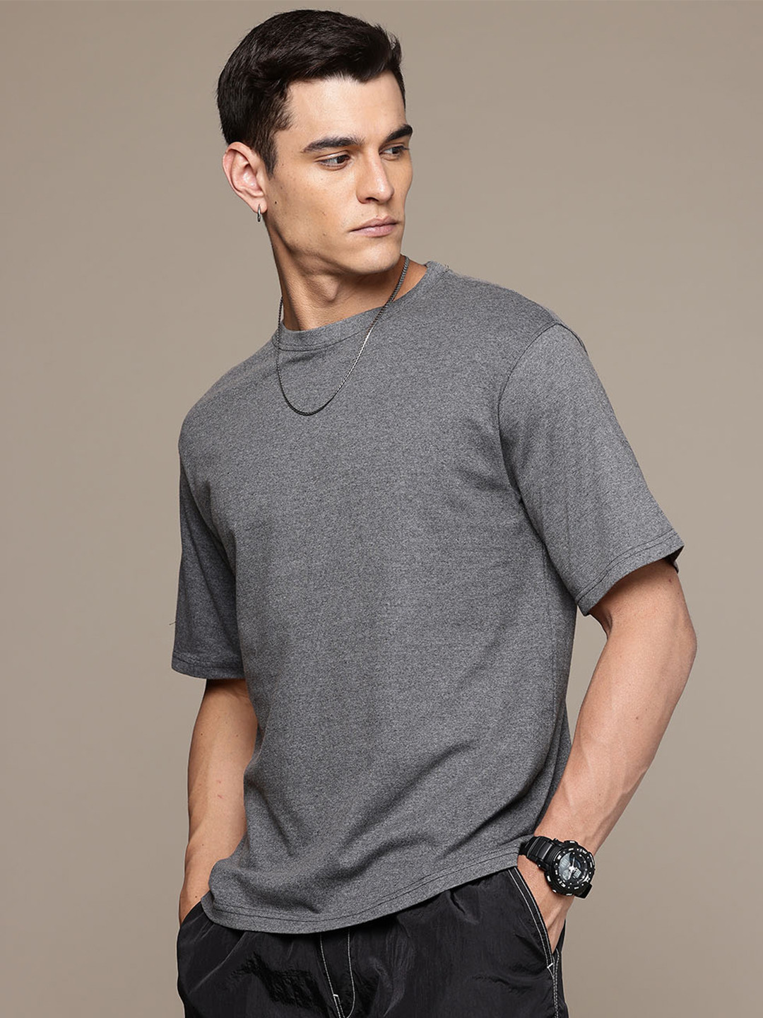 R.Code by The Roadster Life Co. Tie and Dye Printed Relaxed Fit T-shirt