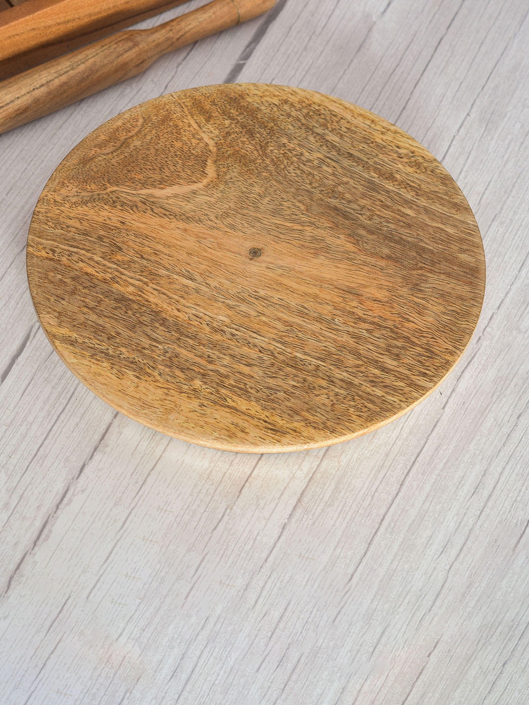 oggn Brown Natural Mango Wooden Chakla