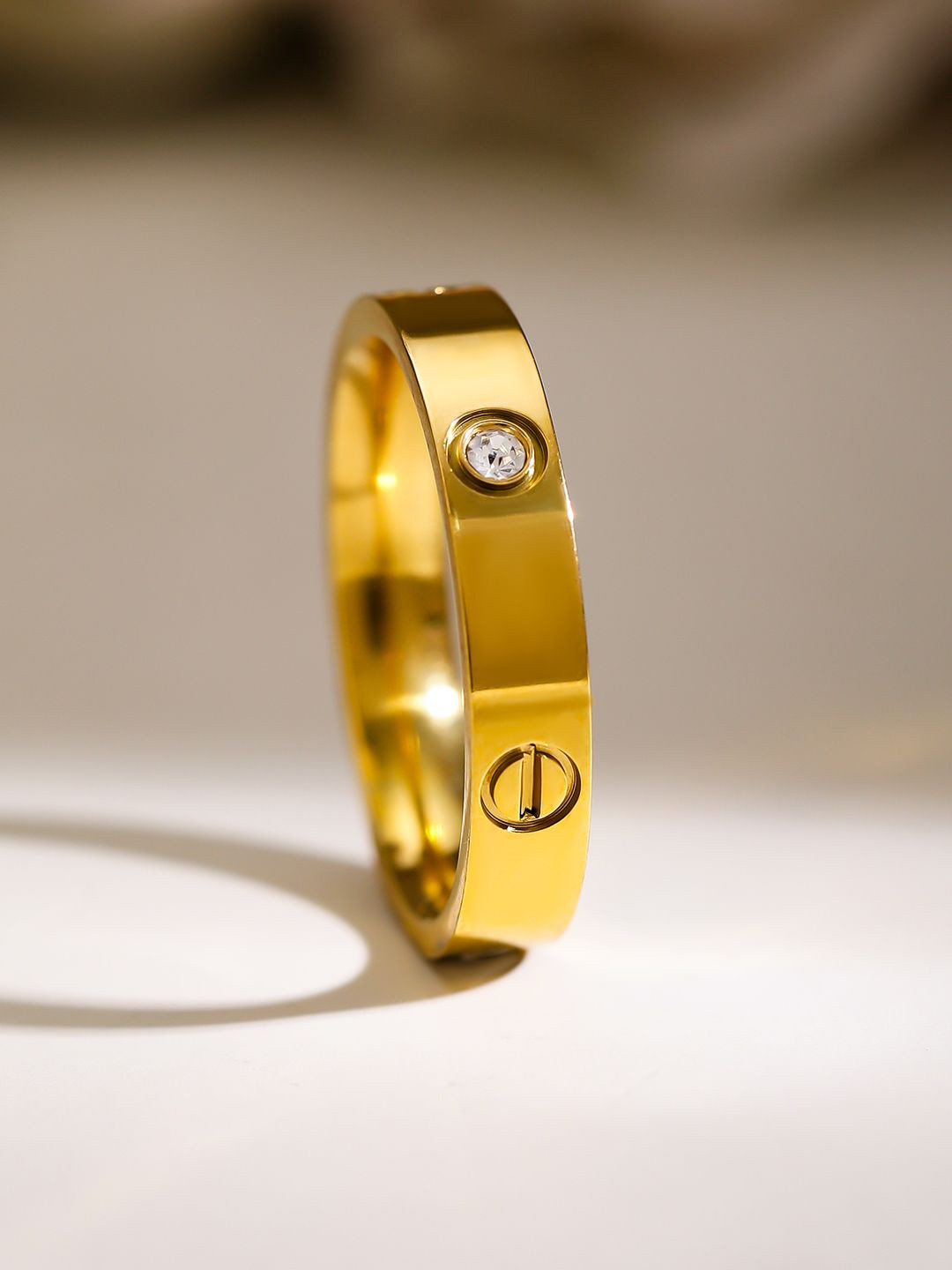 Rubans Voguish 18K Gold Plated Stainless Steel Tarnish Free Waterproof Demi Fine Ring