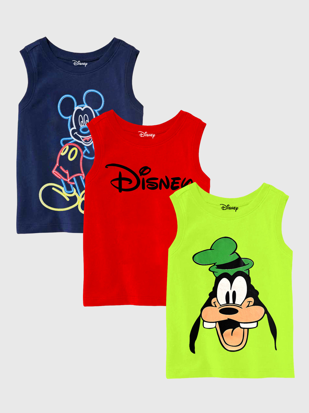Disney By Miss and Chief Boys Pack Of 3 Printed Raw Edge T-shirt