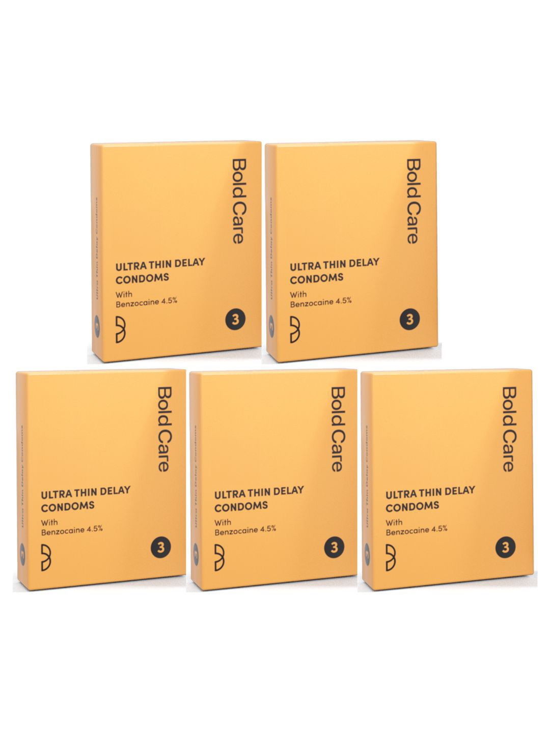 Bold Care Set of 5 Premium Ultra Thin Condoms - 3 Pcs Each