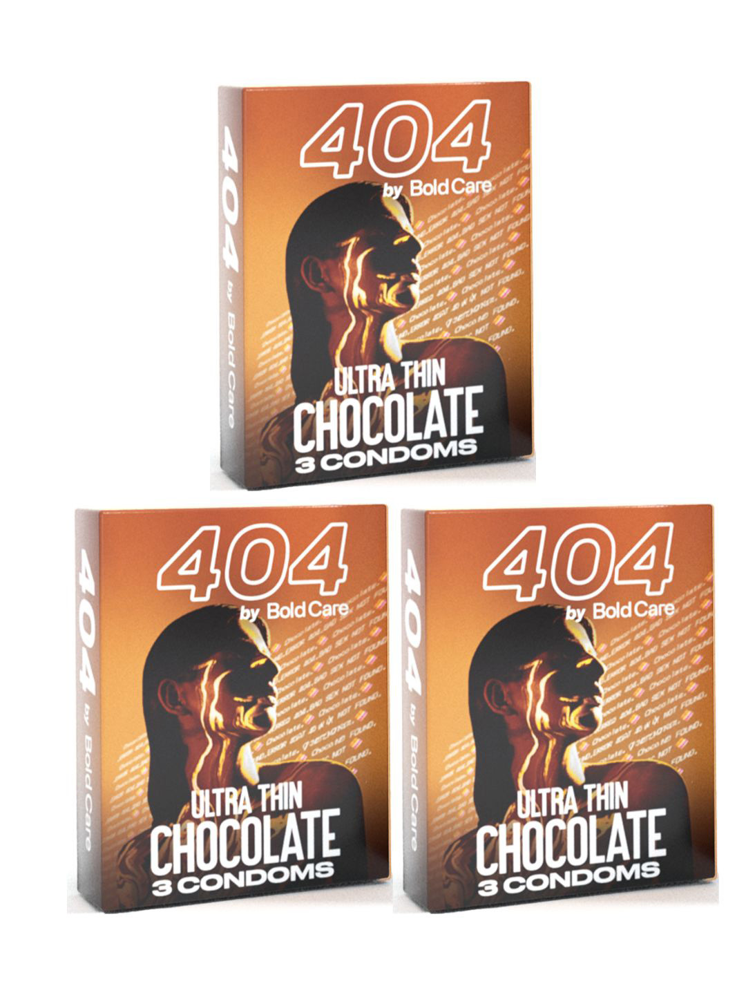 Bold Care Set of 3 404 Premium Chocolate Condoms - 3 Pcs Each